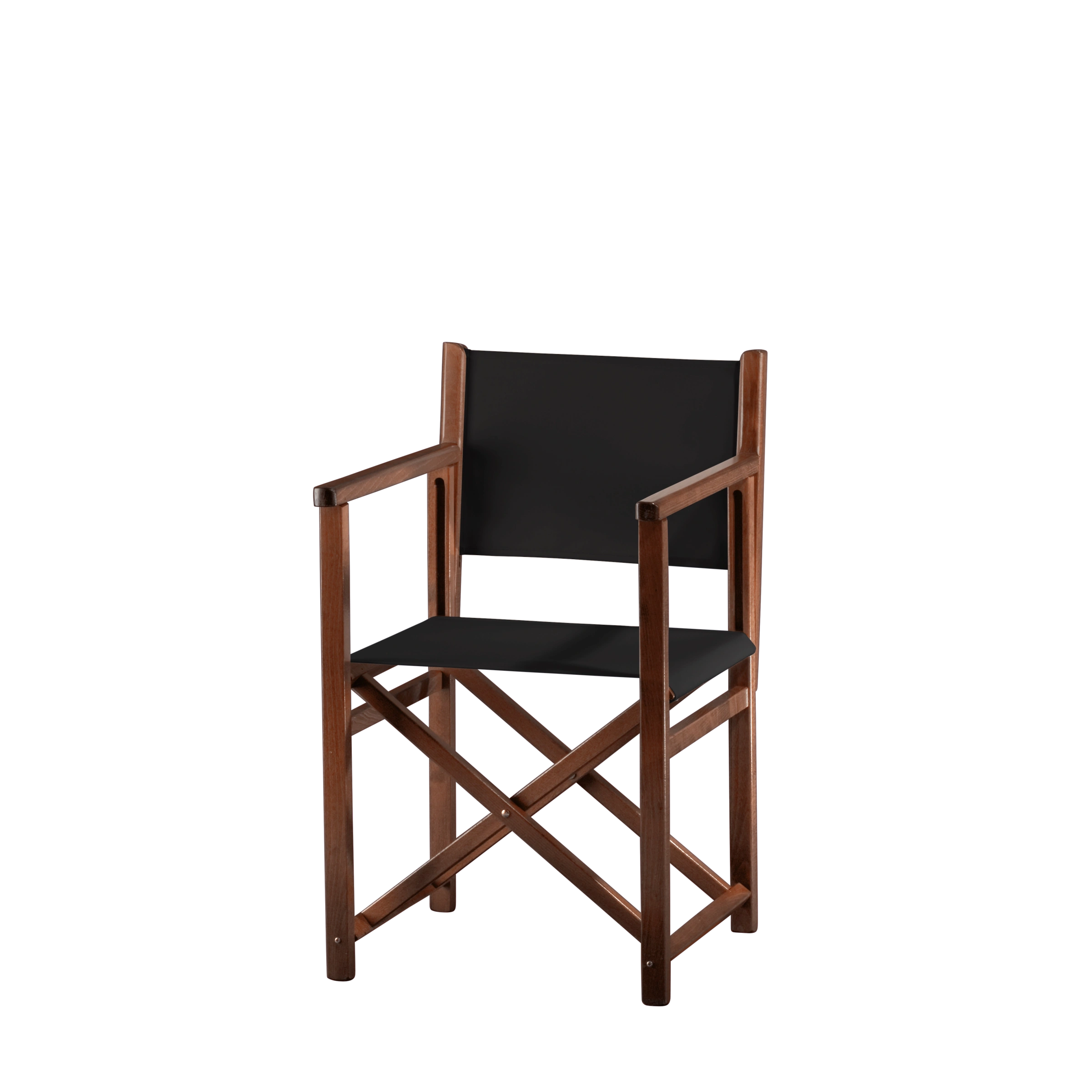 Regiestuhl Pedro aus braunem Buchenholz mit schwarzem Bezug, Seitenansicht
#Swing | Set (Farbe)_schwarz