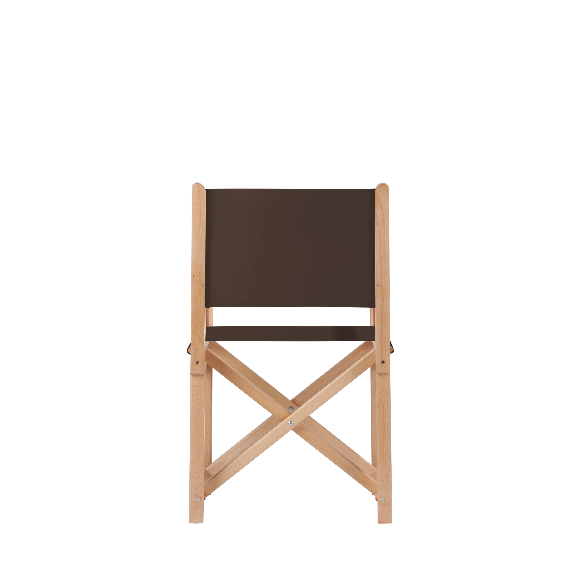 Regiestuhl Pedro aus naturfarbenem Buchenholz mit Bezug in caffé, Rückansicht
#Swing | Set (Farbe)_caffé