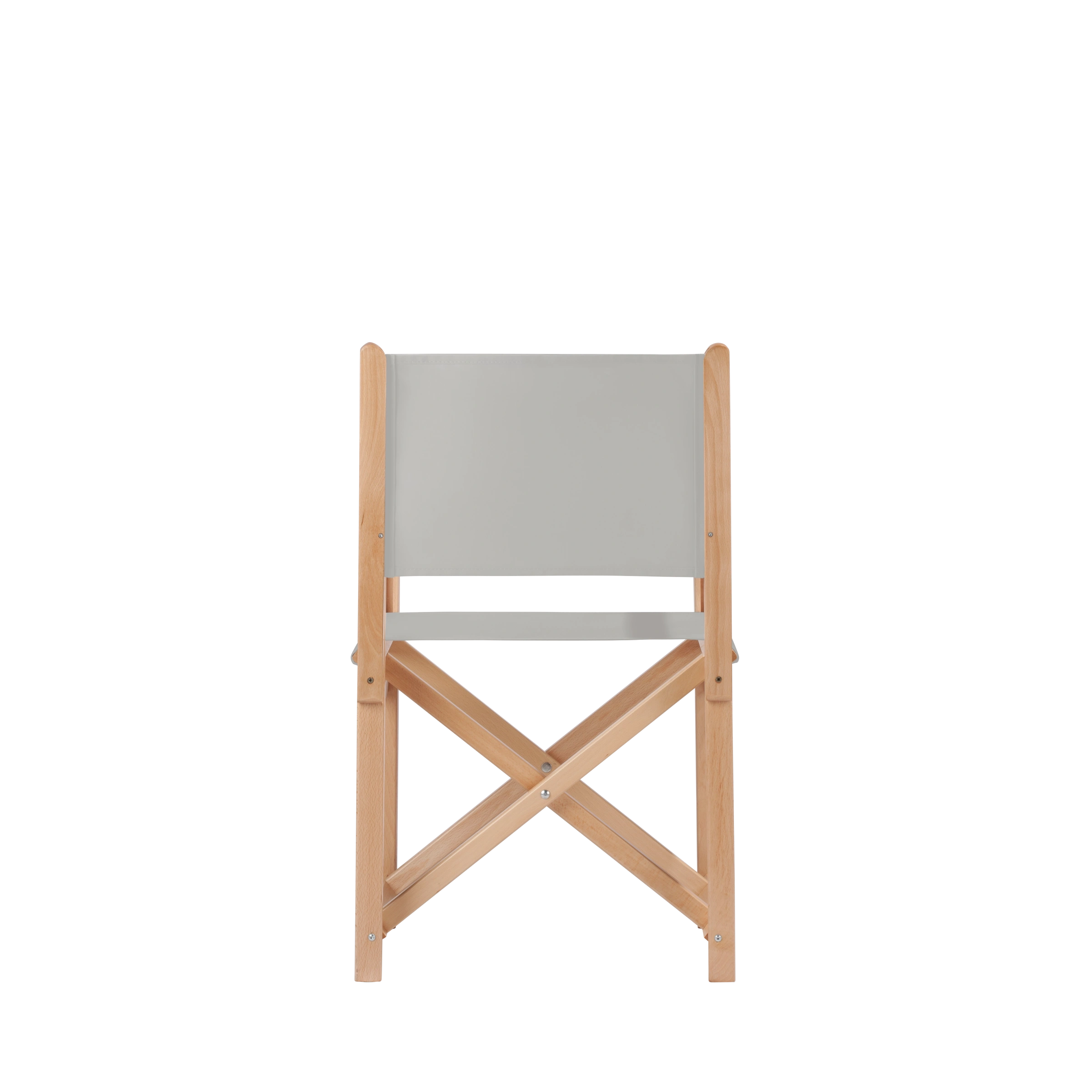 Regiestuhl Pedro aus naturfarbenem Buchenholz mit hellgrauem Bezug, Rückansicht
#Swing | Set (Farbe)_hellgrau