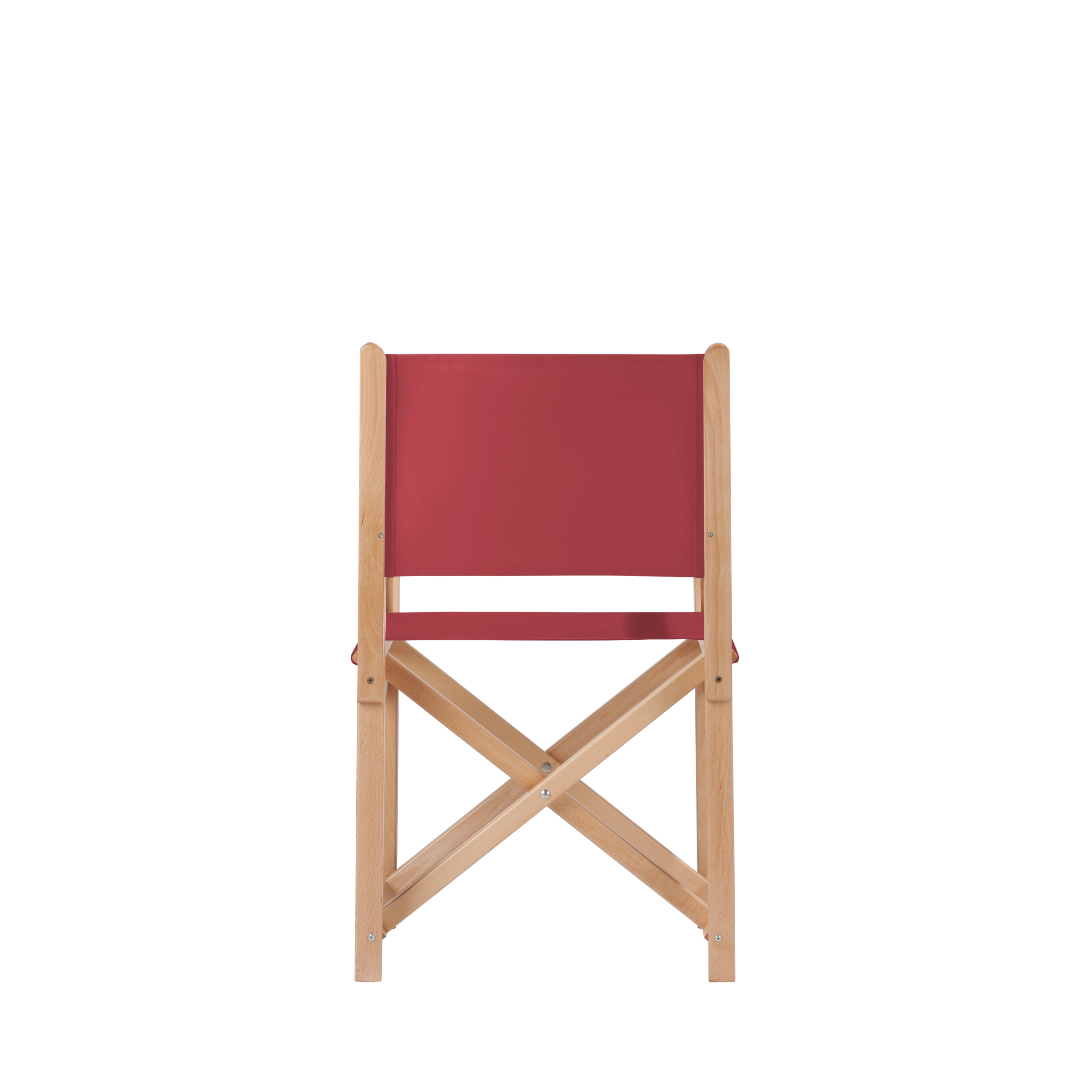 Regiestuhl Pedro aus naturfarbenem Buchenholz mit rotem Bezug, Rückansicht
#Swing | Set (Farbe)_rot