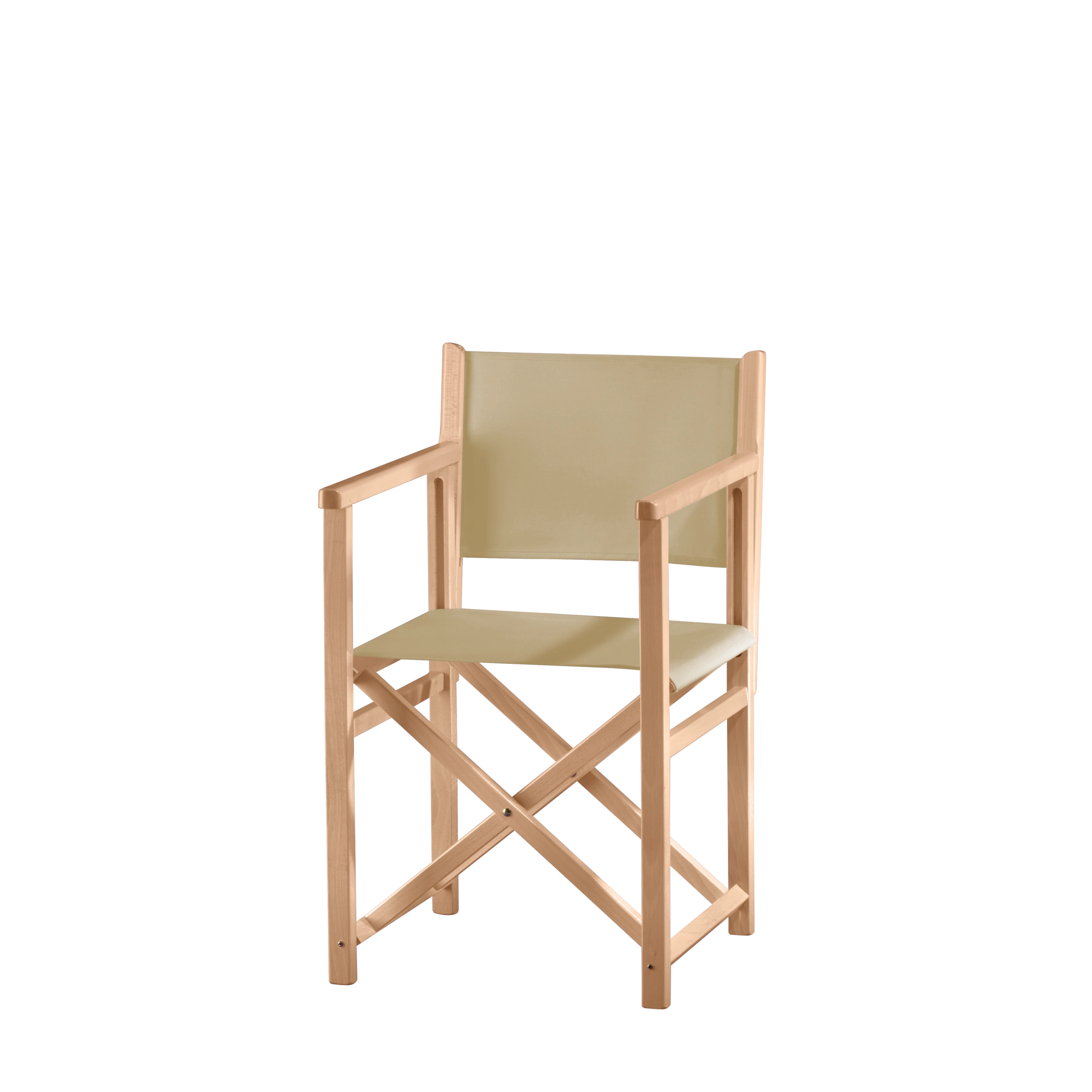 Regiestuhl Pedro aus naturfarbenem Buchenholz mit Bezug in beige, Seitenansicht
#Swing | Set (Farbe)_beige