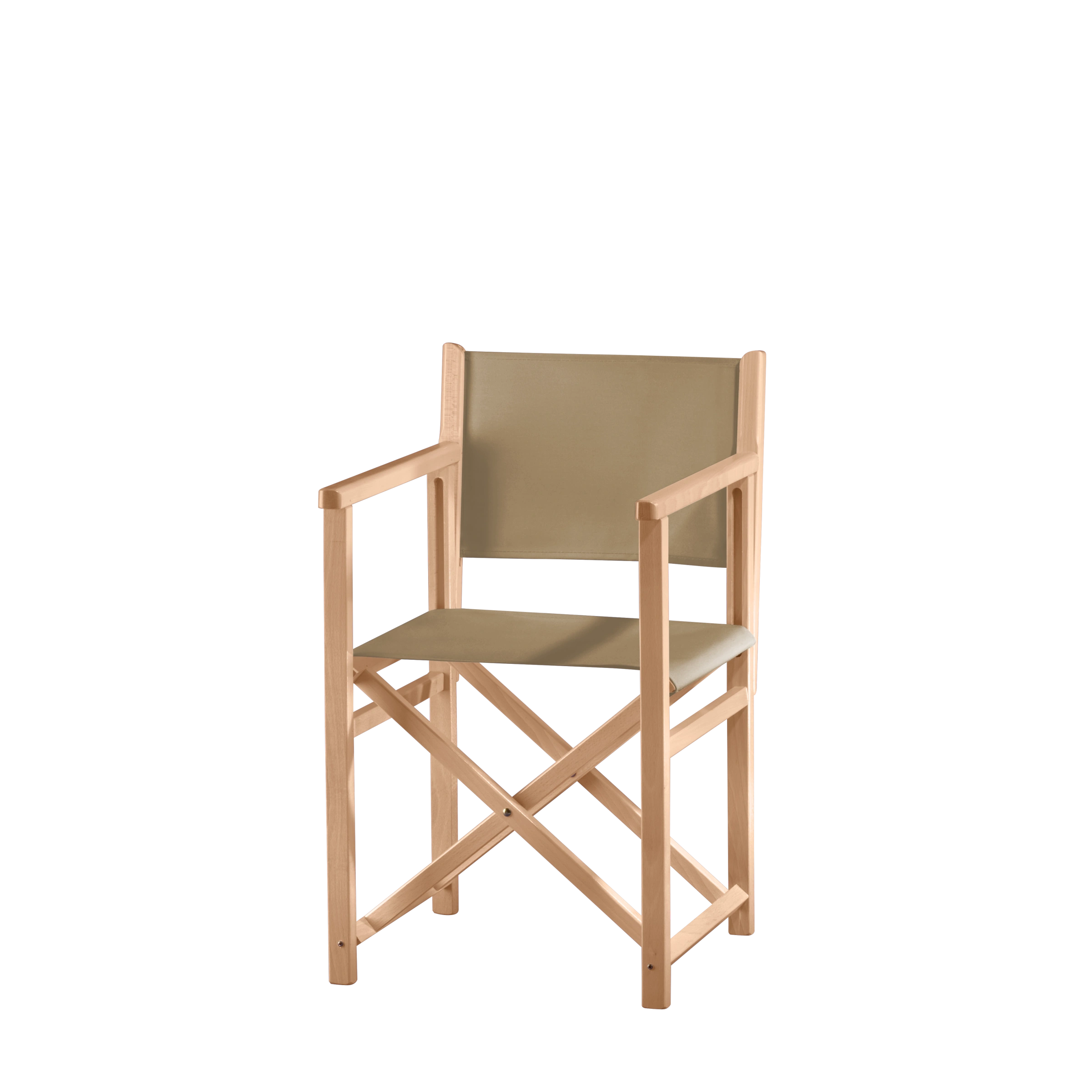 Regiestuhl Pedro aus naturfarbenem Buchenholz mit Bezug in grau-beige, Seitenansicht
#Swing | Set (Farbe)_grau-beige