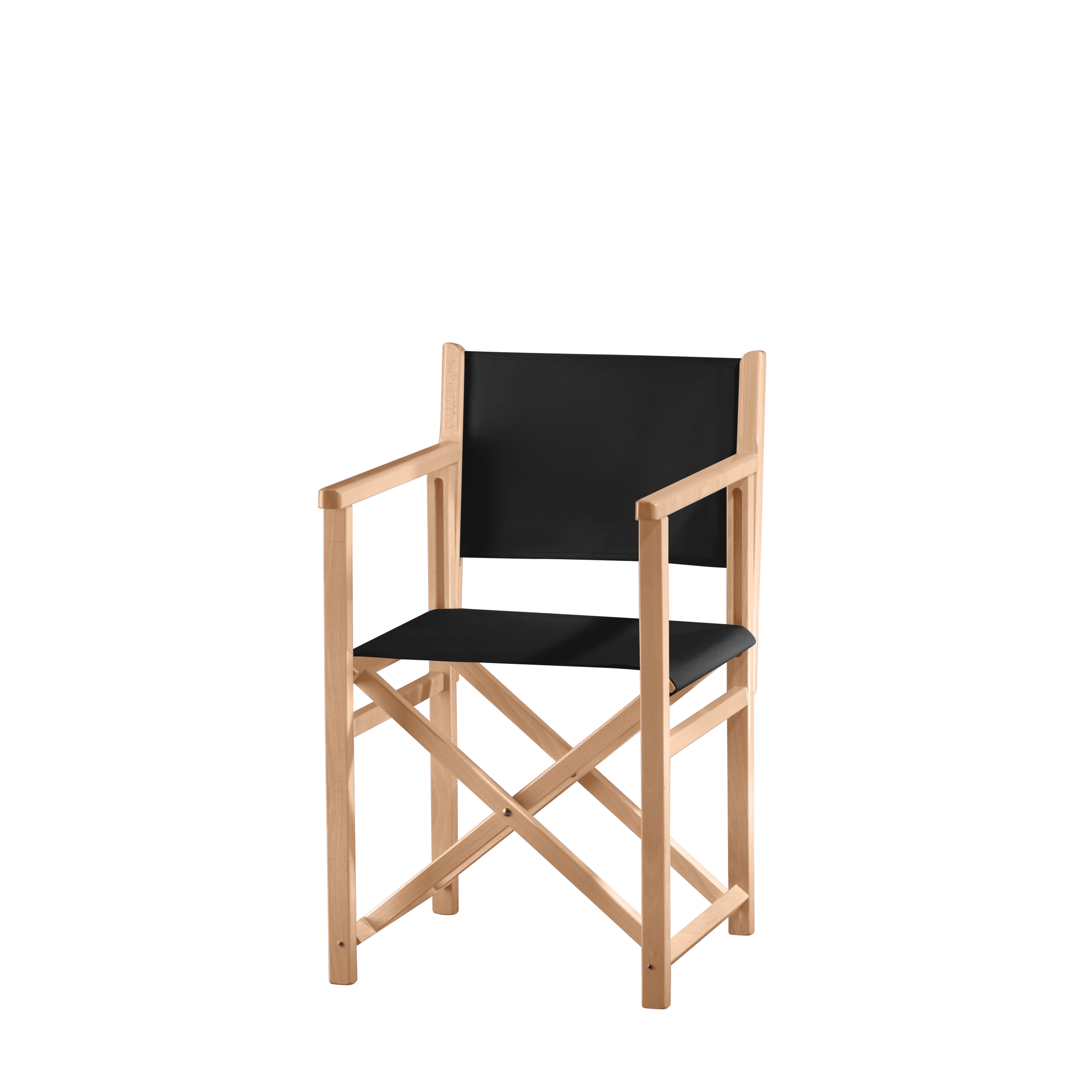 Regiestuhl Pedro aus naturfarbenem Buchenholz mit schwarzem Bezug, Seitenansicht
#Swing | Set (Farbe)_schwarz