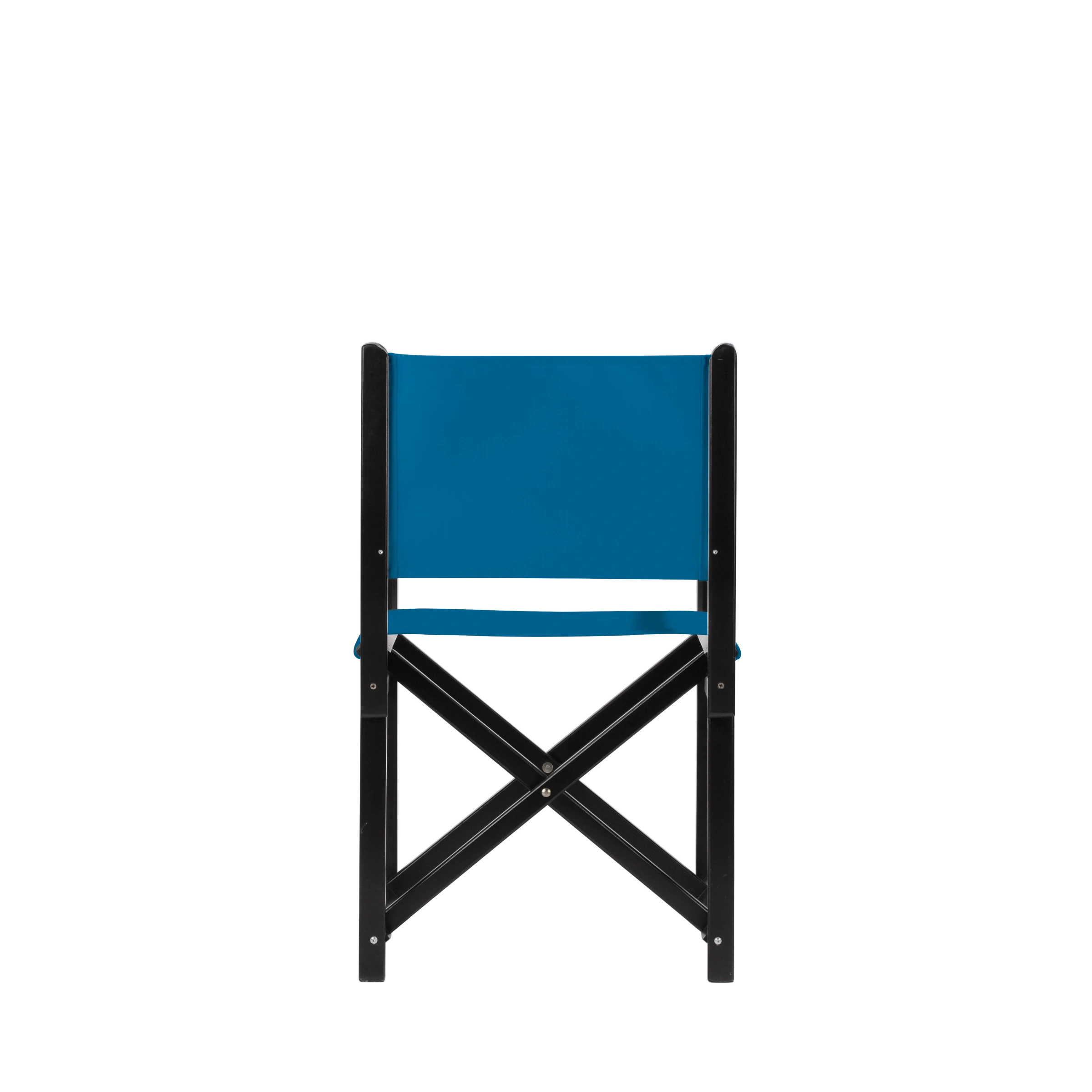 Regiestuhl Pedro aus schwarzem Buchenholz mit blauem Bezug, Rückansicht
#Swing | Set (Farbe)_blau