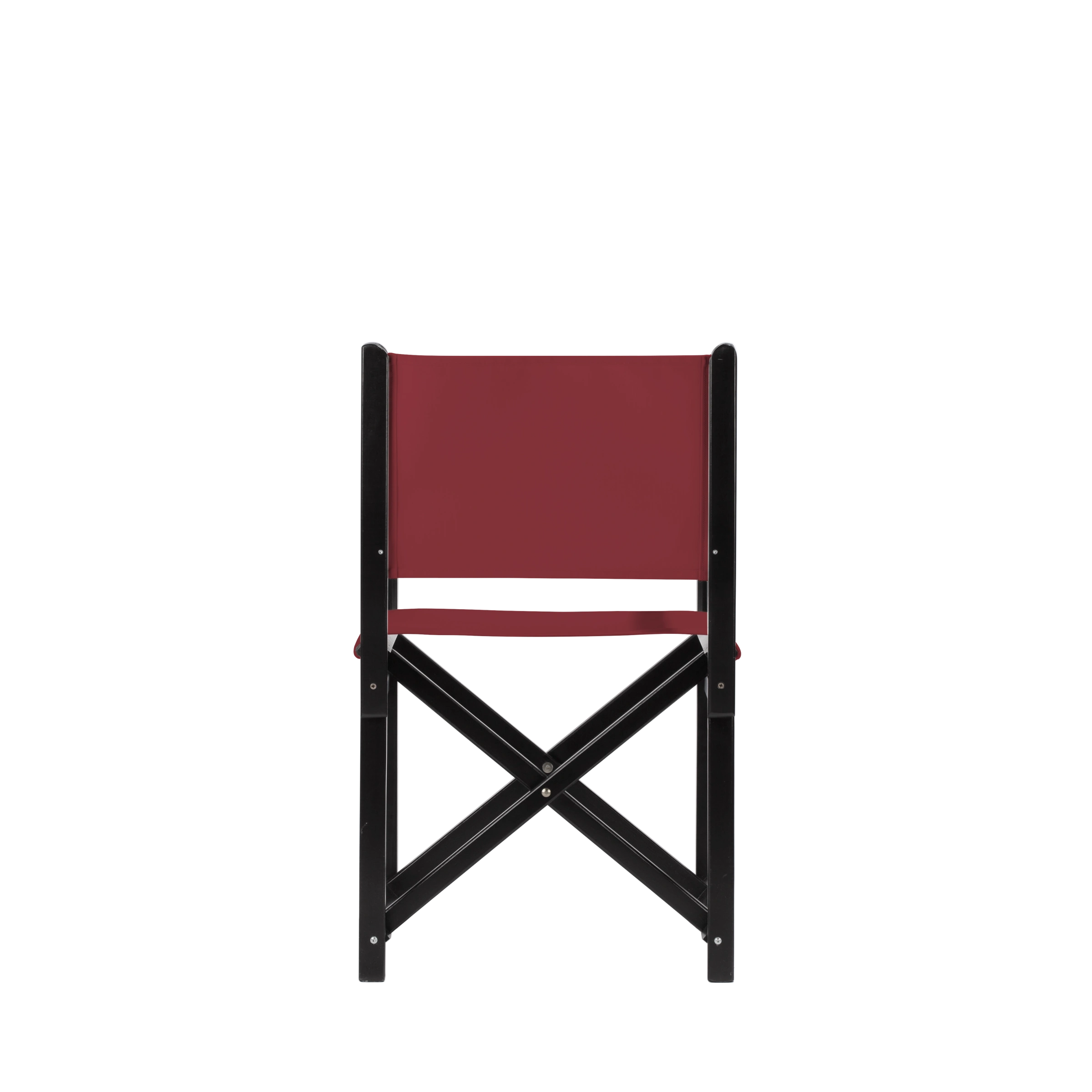 Regiestuhl Pedro aus schwarzem Buchenholz mit Bezug in bordeaux, Rückansicht
#Swing | Set (Farbe)_bordeaux