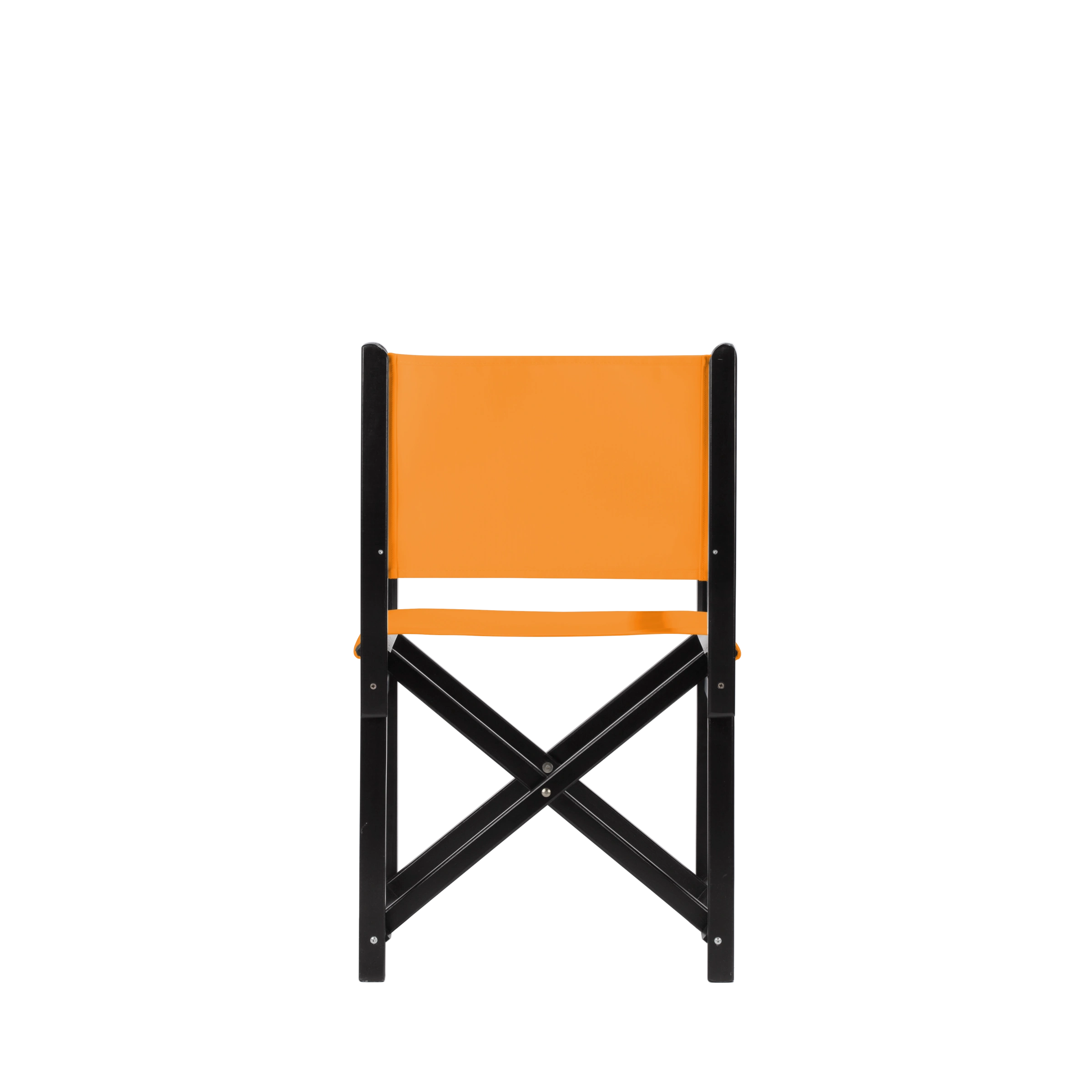 Regiestuhl Pedro aus schwarzem Buchenholz mit Bezug in mandarine, Rückansicht
#Swing | Set (Farbe)_mandarine