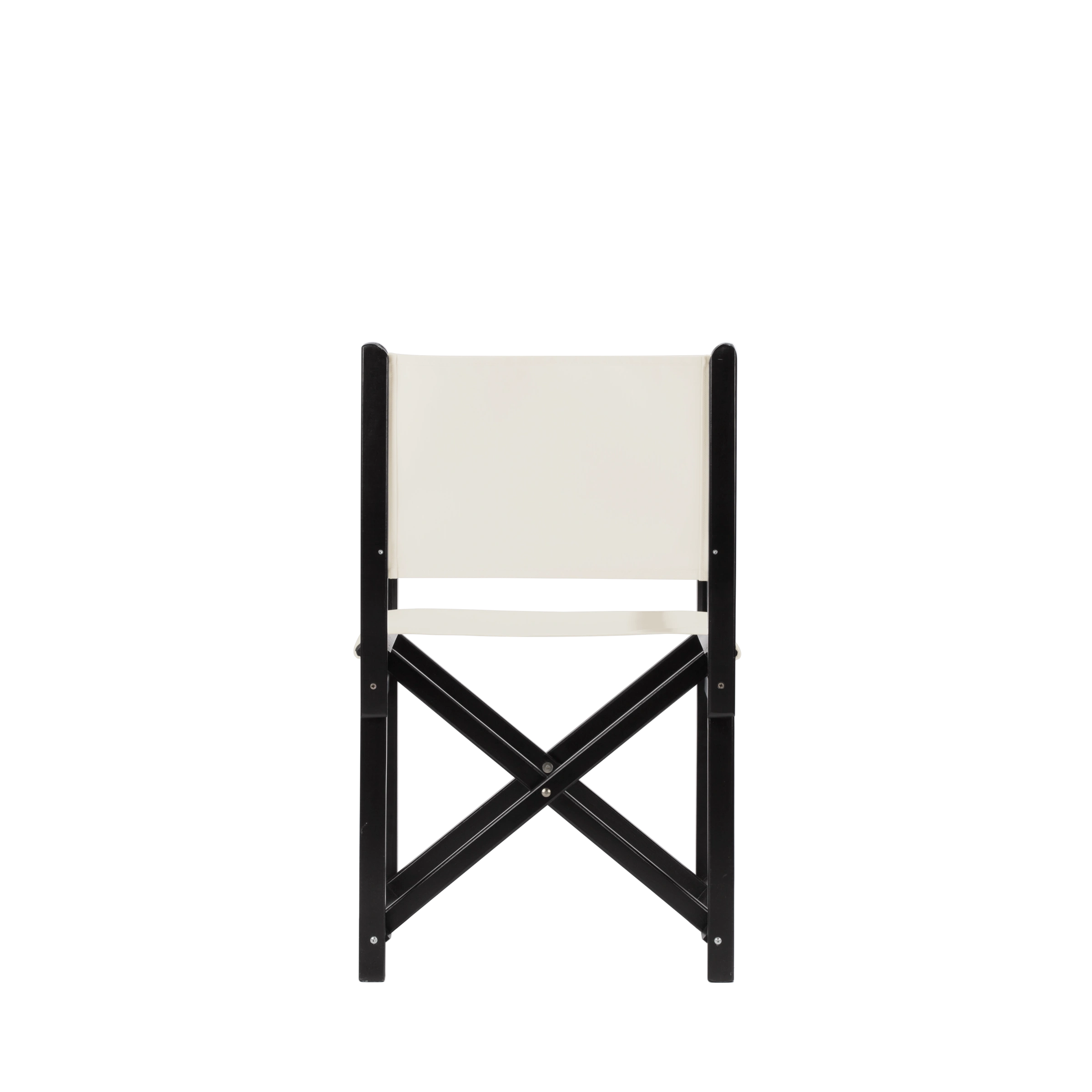 Regiestuhl Pedro aus schwarzem Buchenholz mit weißem Bezug, Rückansicht
#Swing | Set (Farbe)_weiß