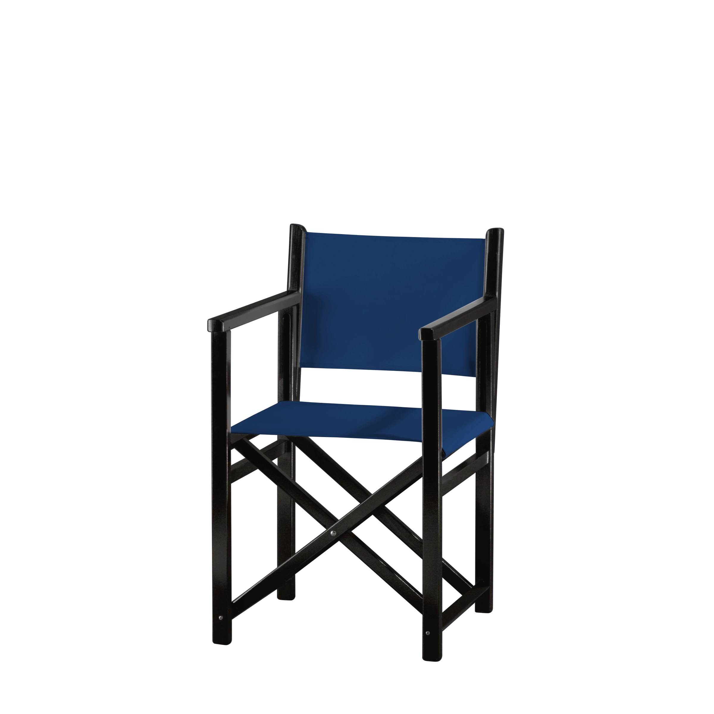 Regiestuhl Pedro aus schwarzem Buchenholz mit Bezug in marine, Seitenansicht
#Swing | Set (Farbe)_marine