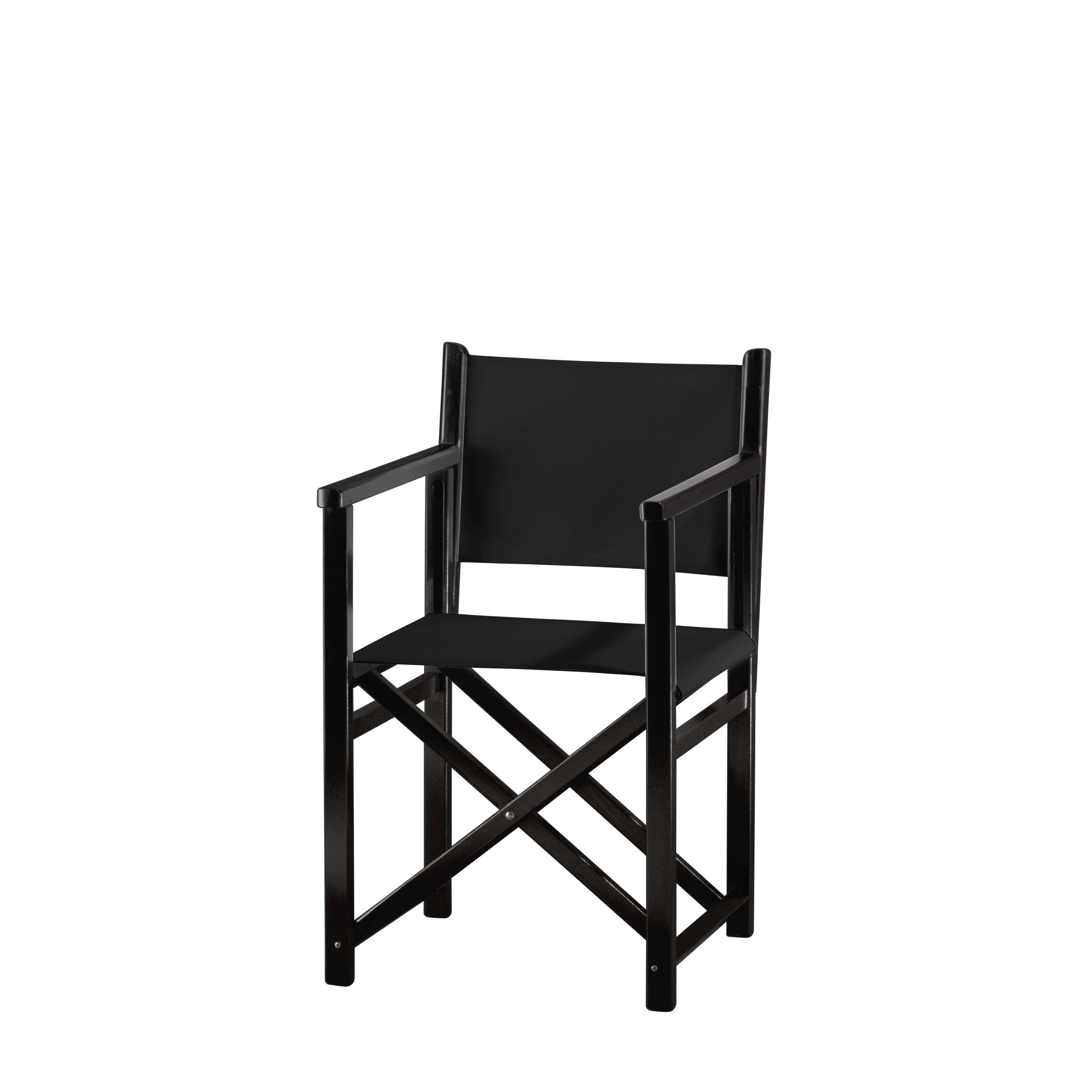 Regiestuhl Pedro aus schwarzem Buchenholz mit schwarzem Bezug, Seitenansicht
#Swing | Set (Farbe)_schwarz