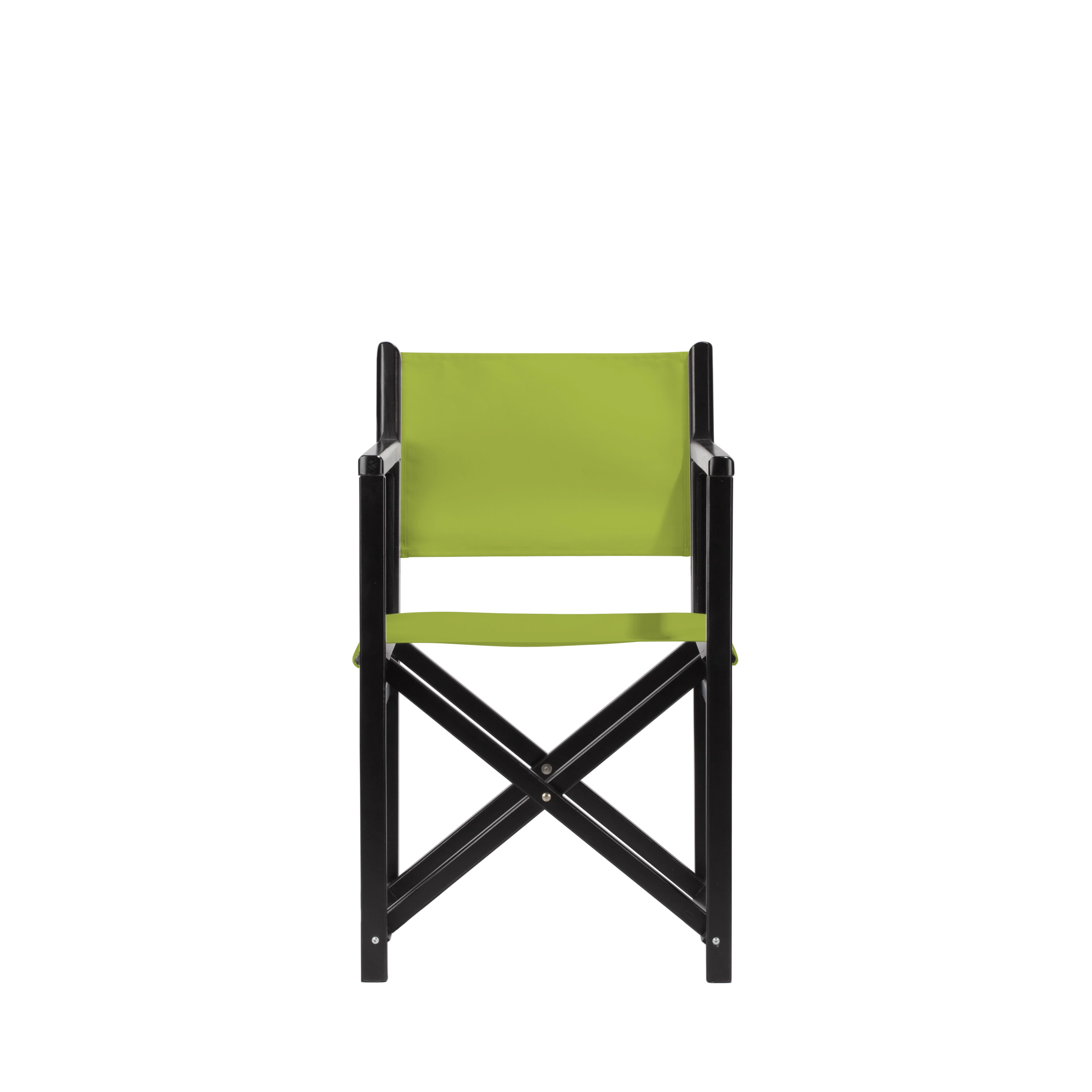 Regiestuhl Pedro aus schwarzem Buchenholz mit hellgrünem Bezug, Frontalansicht
#Swing | Set (Farbe)_hellgrün