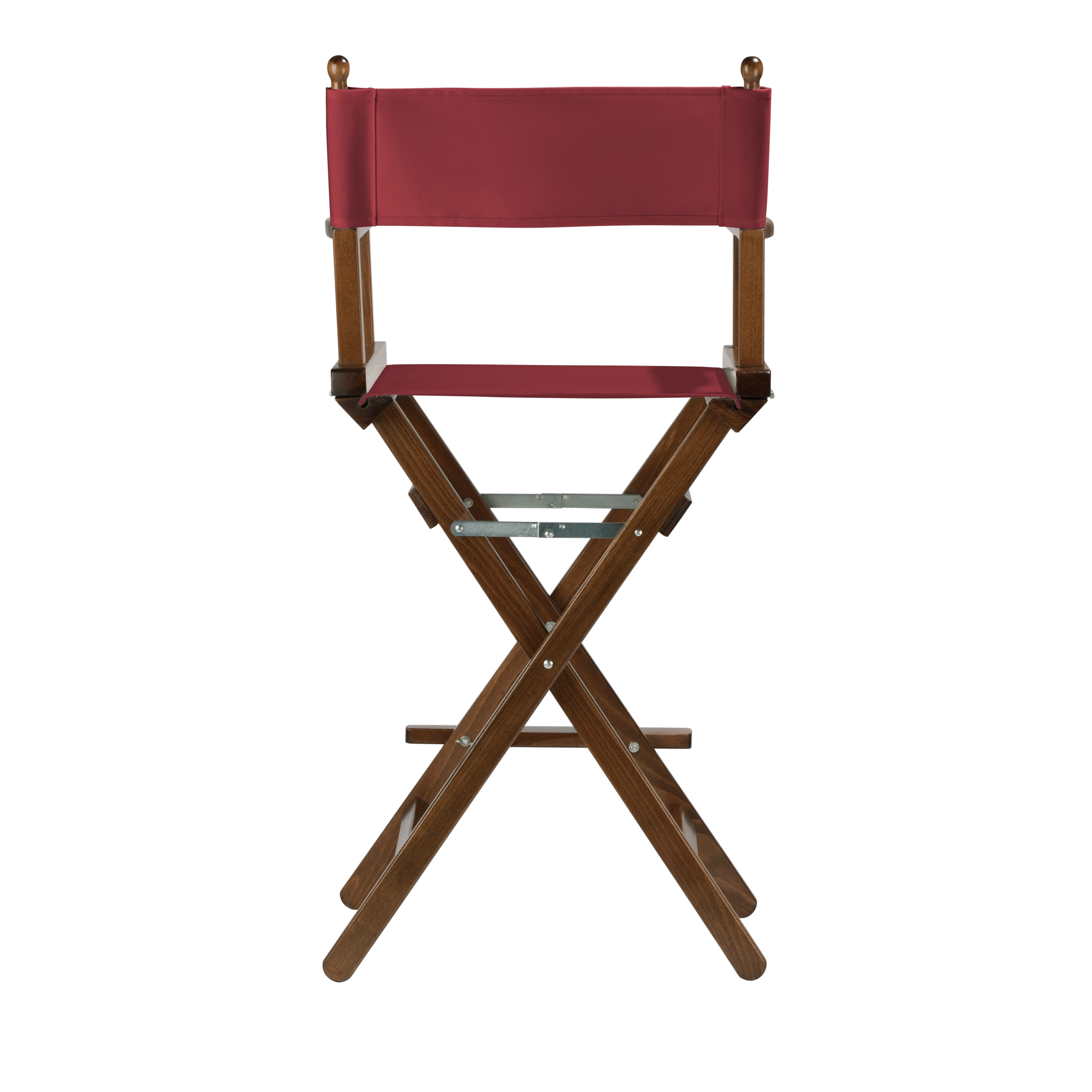 Regiestuhl Steven aus braunem Buchenholz mit Bezug in bordeaux, Rückansicht
#Classic | Set (Farbe)_bordeaux