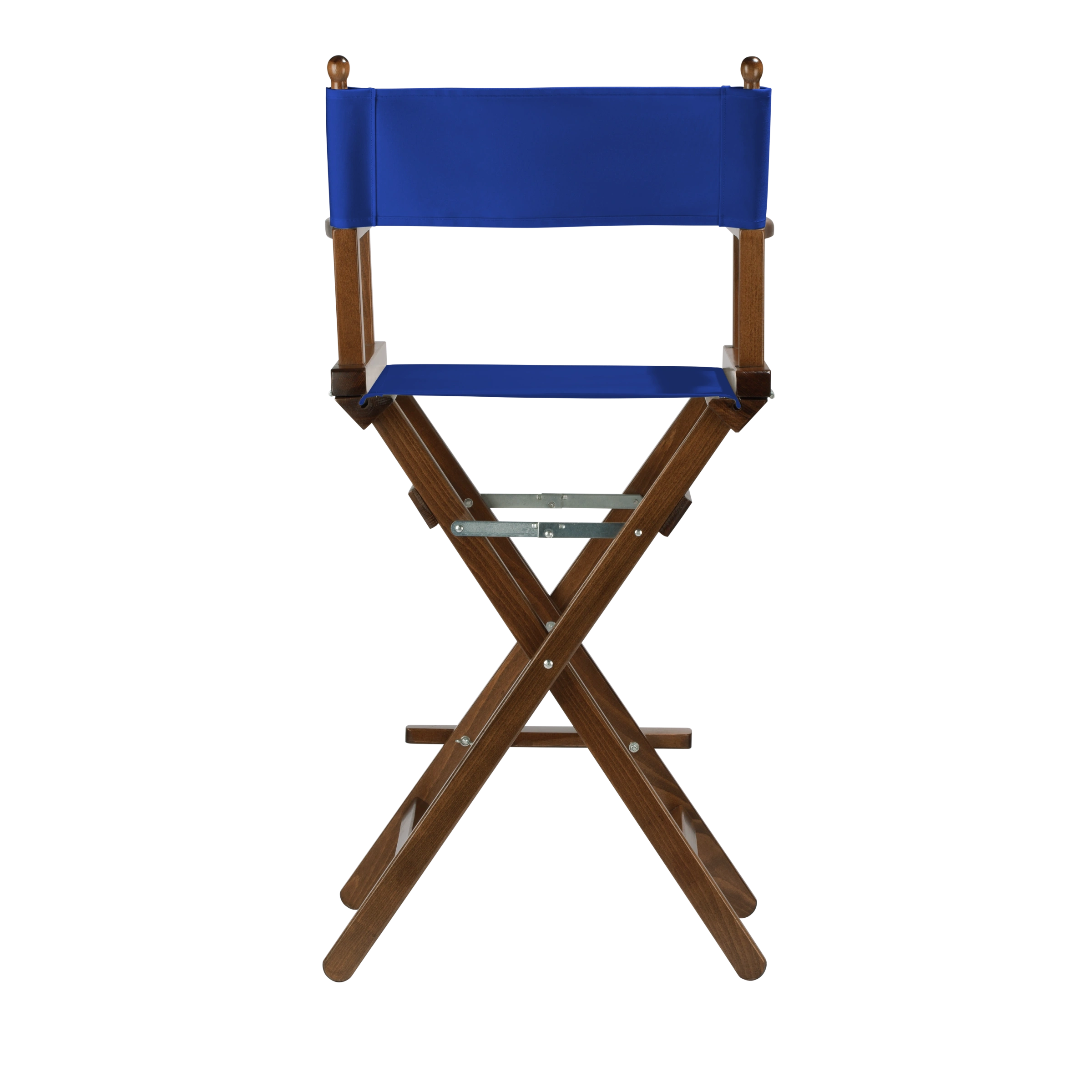 Regiestuhl Steven aus braunem Buchenholz mit dunkelblauem Bezug, Rückansicht
#Classic | Set (Farbe)_dunkelblau