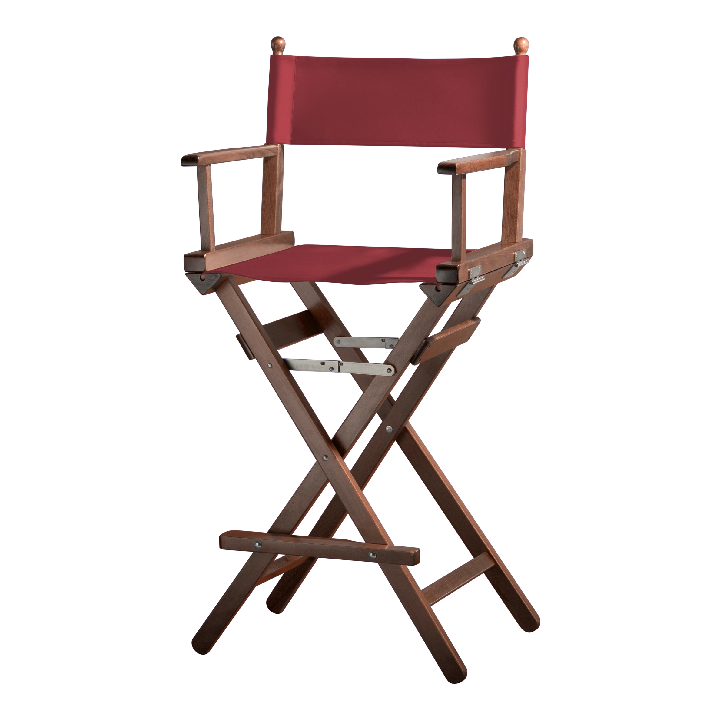 Regiestuhl Steven aus braunem Buchenholz mit Bezug in bordeaux, Seitenansicht
#Classic | Set (Farbe)_bordeaux
