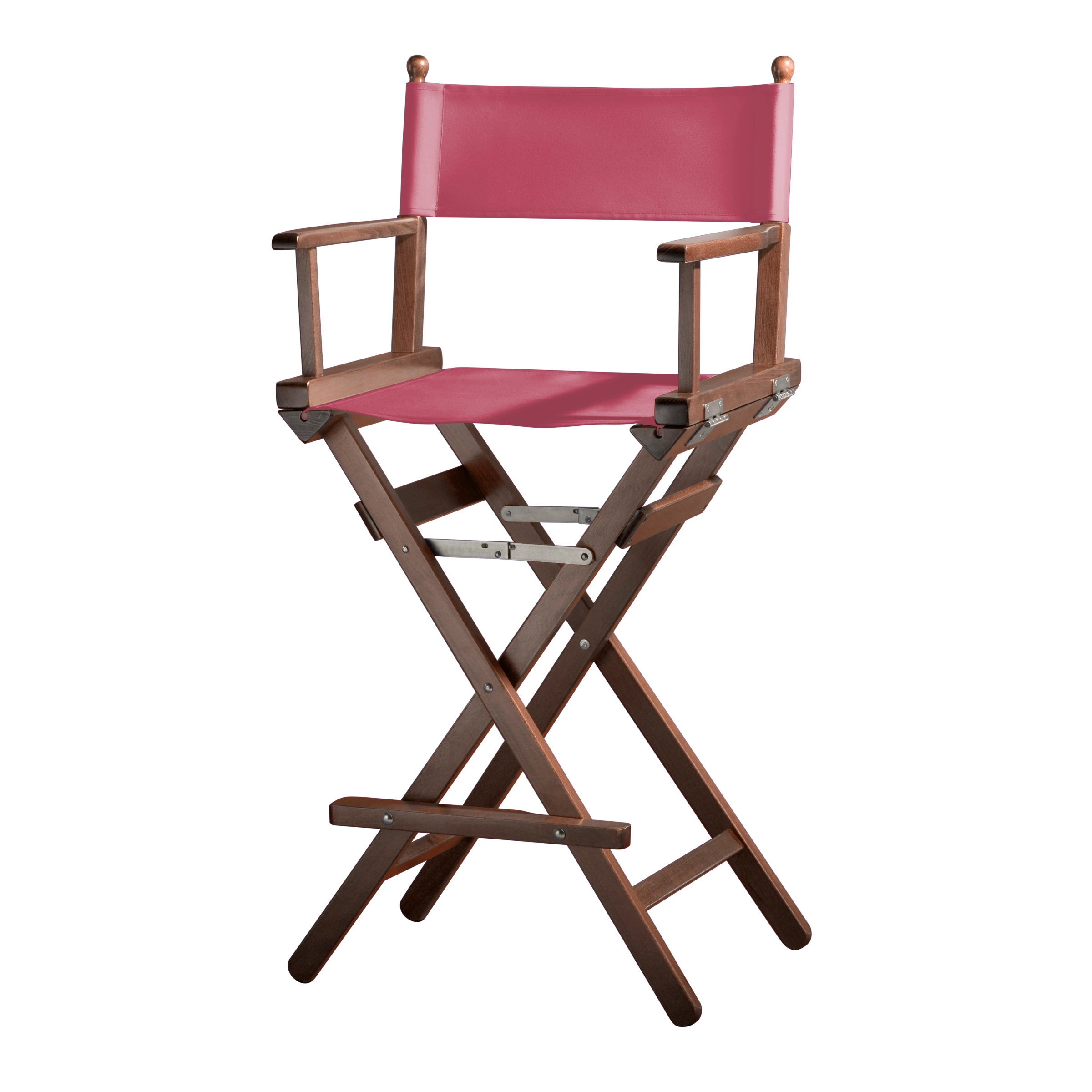 Regiestuhl Steven aus braunem Buchenholz mit Bezug in fuchsia, Seitenansicht
#Classic | Set (Farbe)_fuchsia