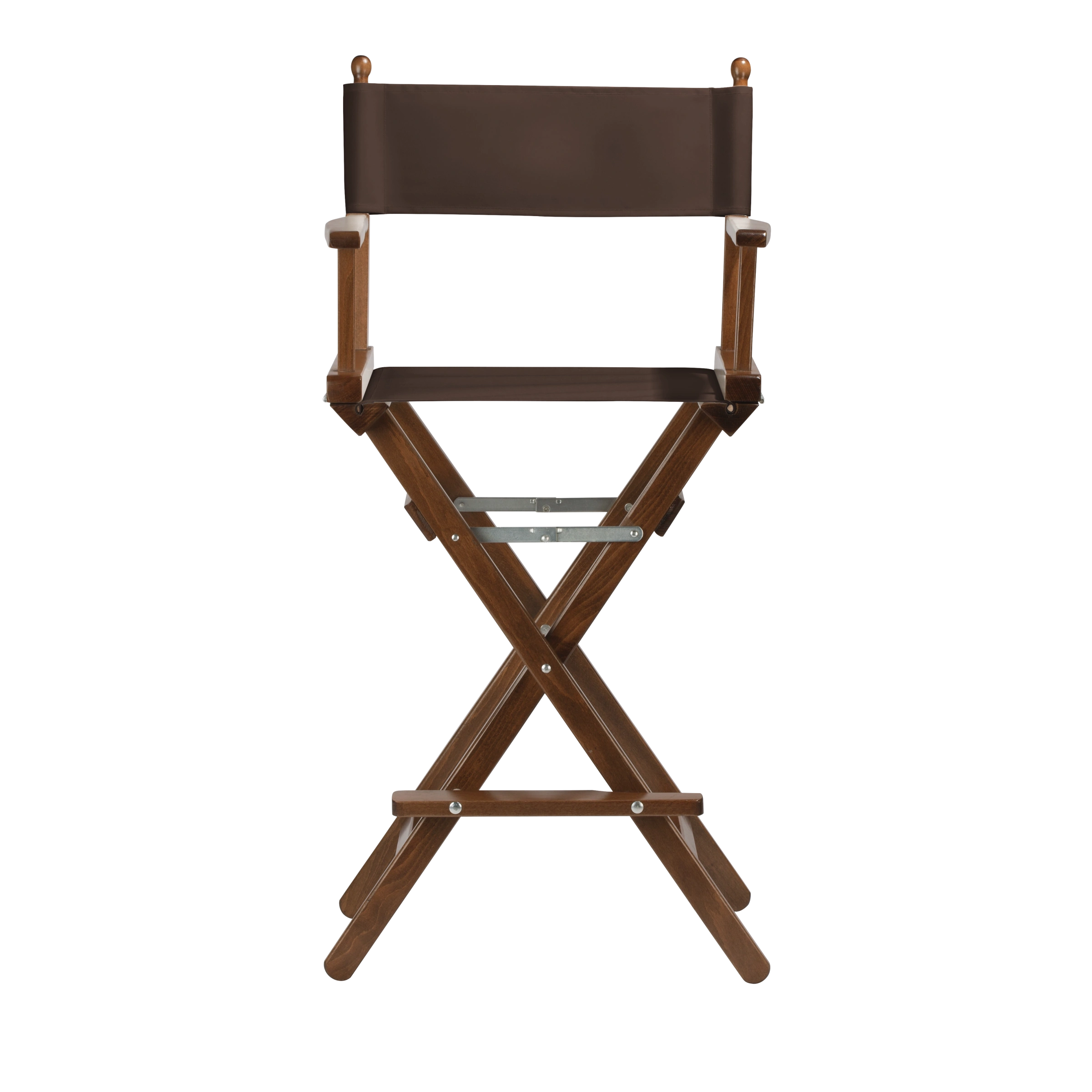 Regiestuhl Steven aus braunem Buchenholz mit Bezug in caffé, Frontalansicht
#Classic | Set (Farbe)_caffé