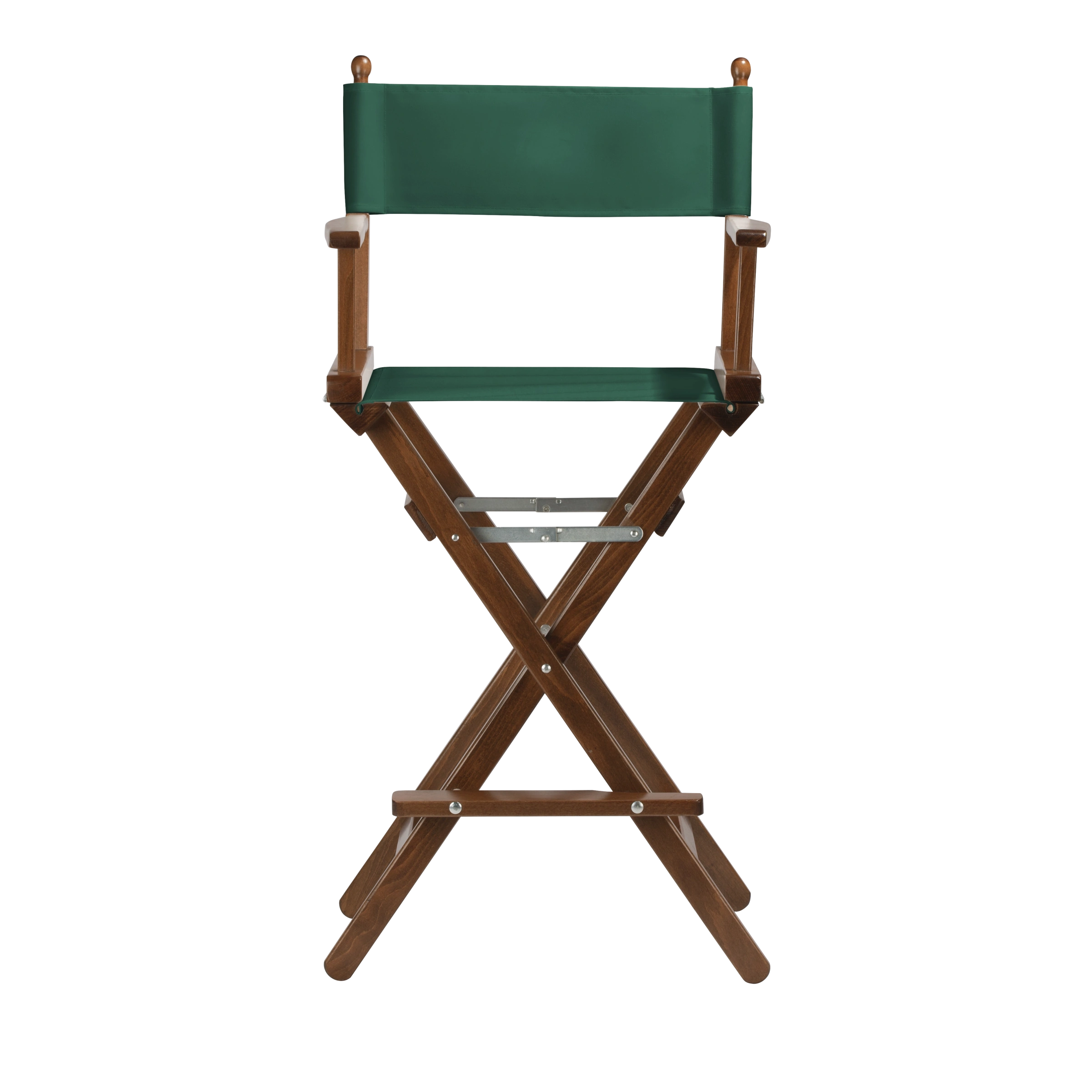 Regiestuhl Steven aus braunem Buchenholz mit dunkelgrünem Bezug, Frontalansicht
#Classic | Set (Farbe)_dunkelgrün