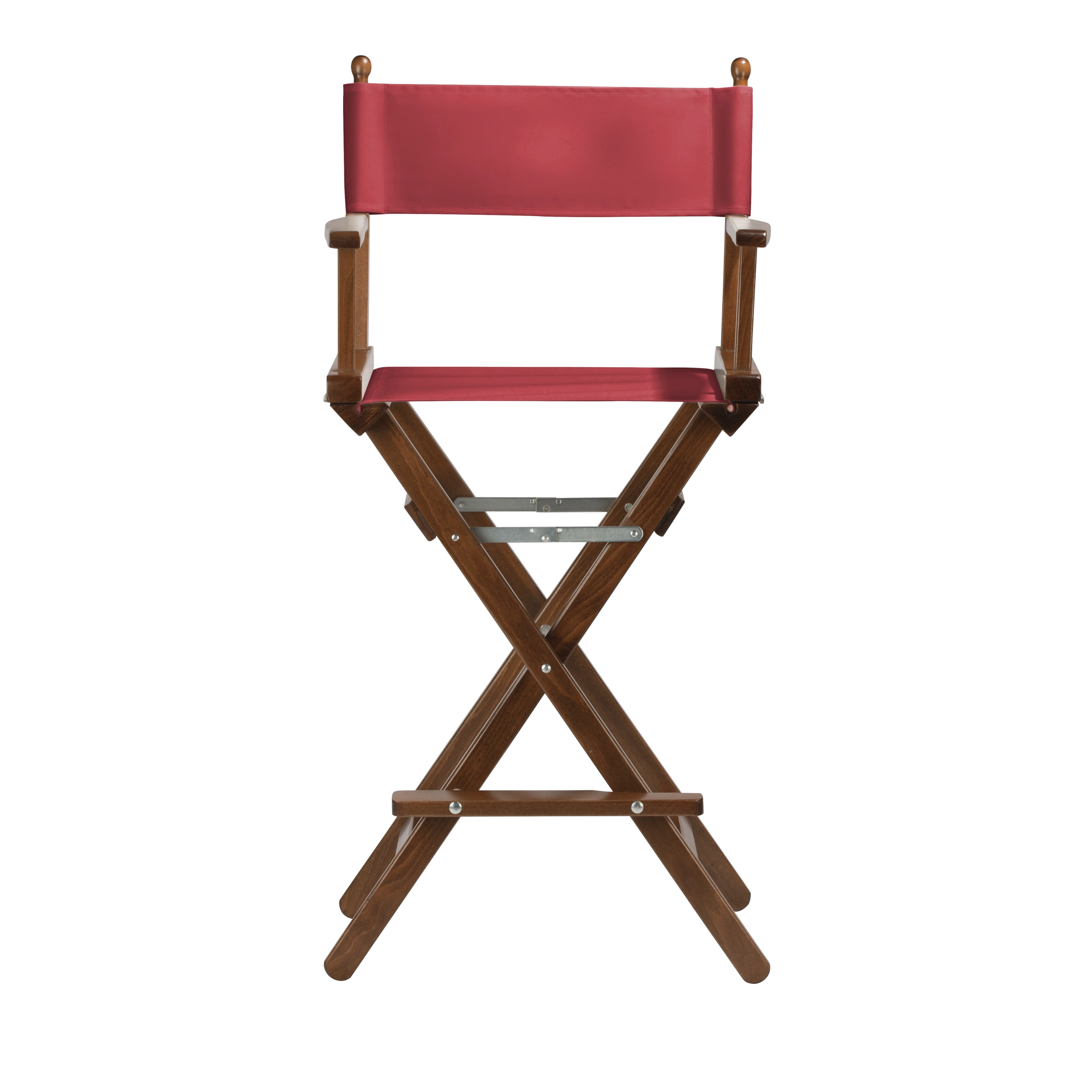 Regiestuhl Steven aus braunem Buchenholz mit rotem Bezug, Frontalansicht
#Classic | Set (Farbe)_rot