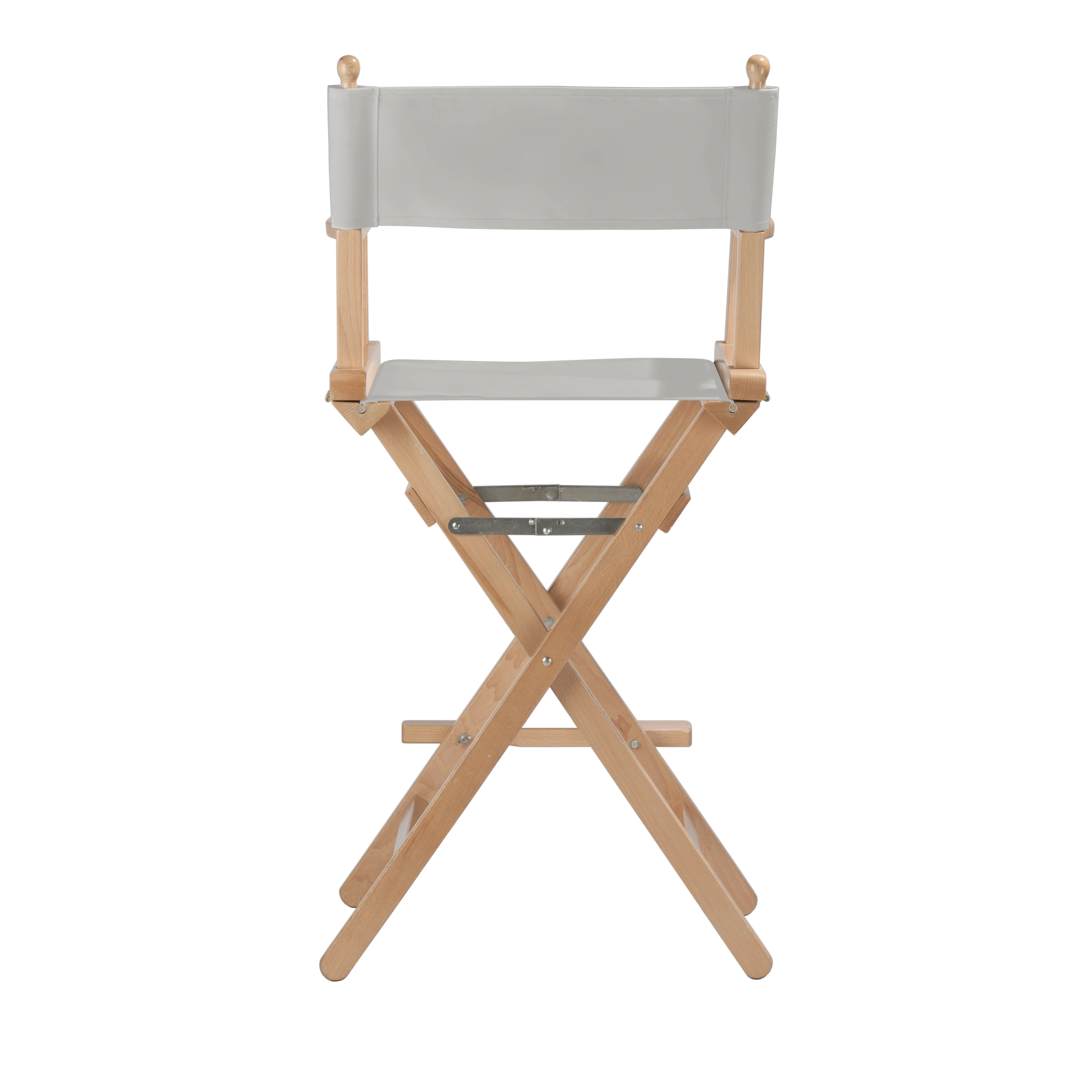 Regiestuhl Steven aus naturfarbenem Buchenholz mit hellgrauem Bezug, Rückansicht
#Classic | Set (Farbe)_hellgrau