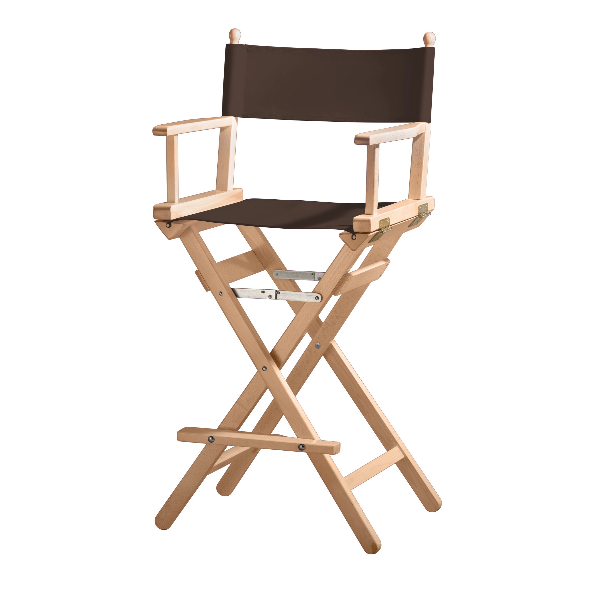 Regiestuhl Steven aus naturfarbenem Buchenholz mit Bezug in caffé, Seitenansicht
#Classic | Set (Farbe)_caffé