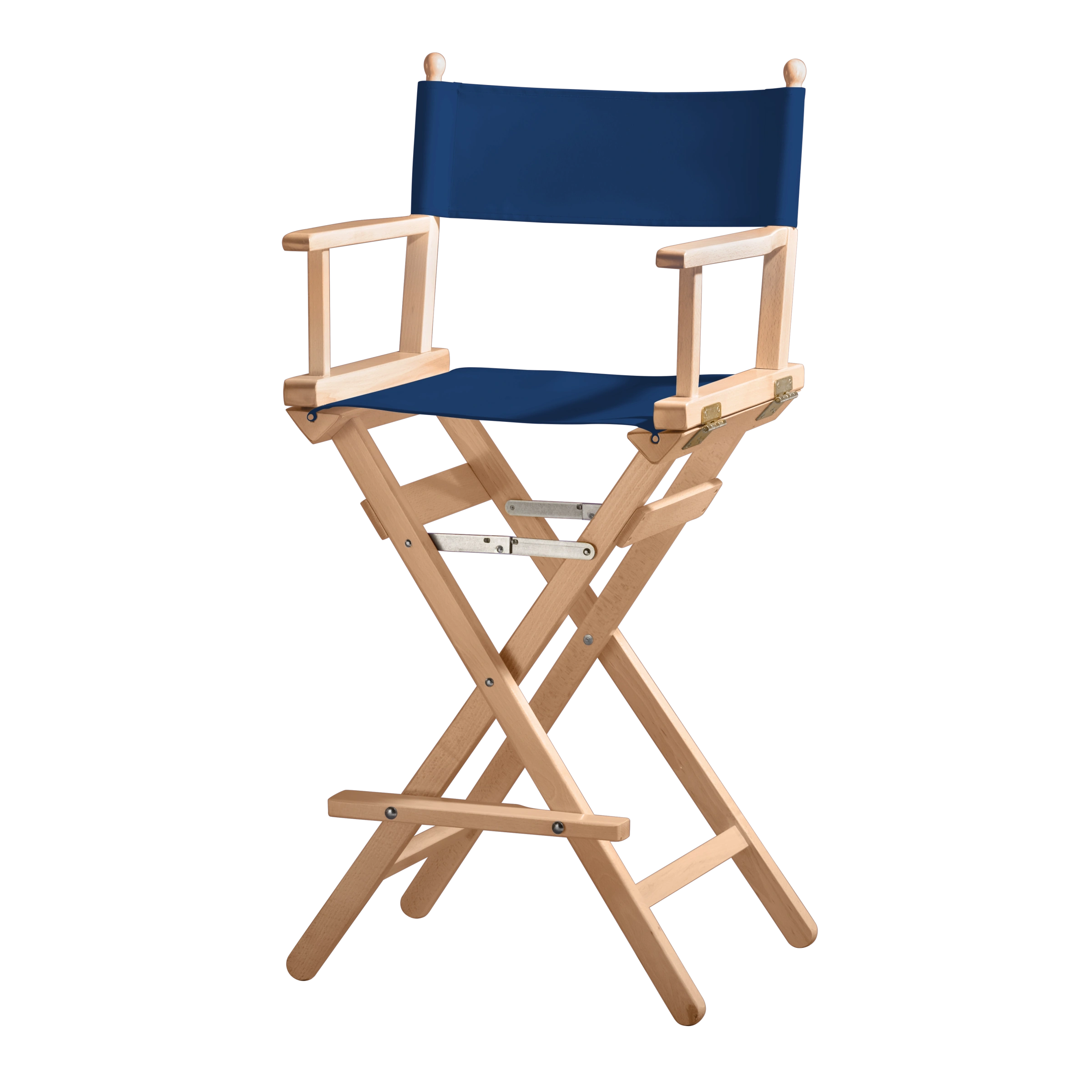 Regiestuhl Steven aus naturfarbenem Buchenholz mit Bezug in marine, Seitenansicht
#Classic | Set (Farbe)_marine