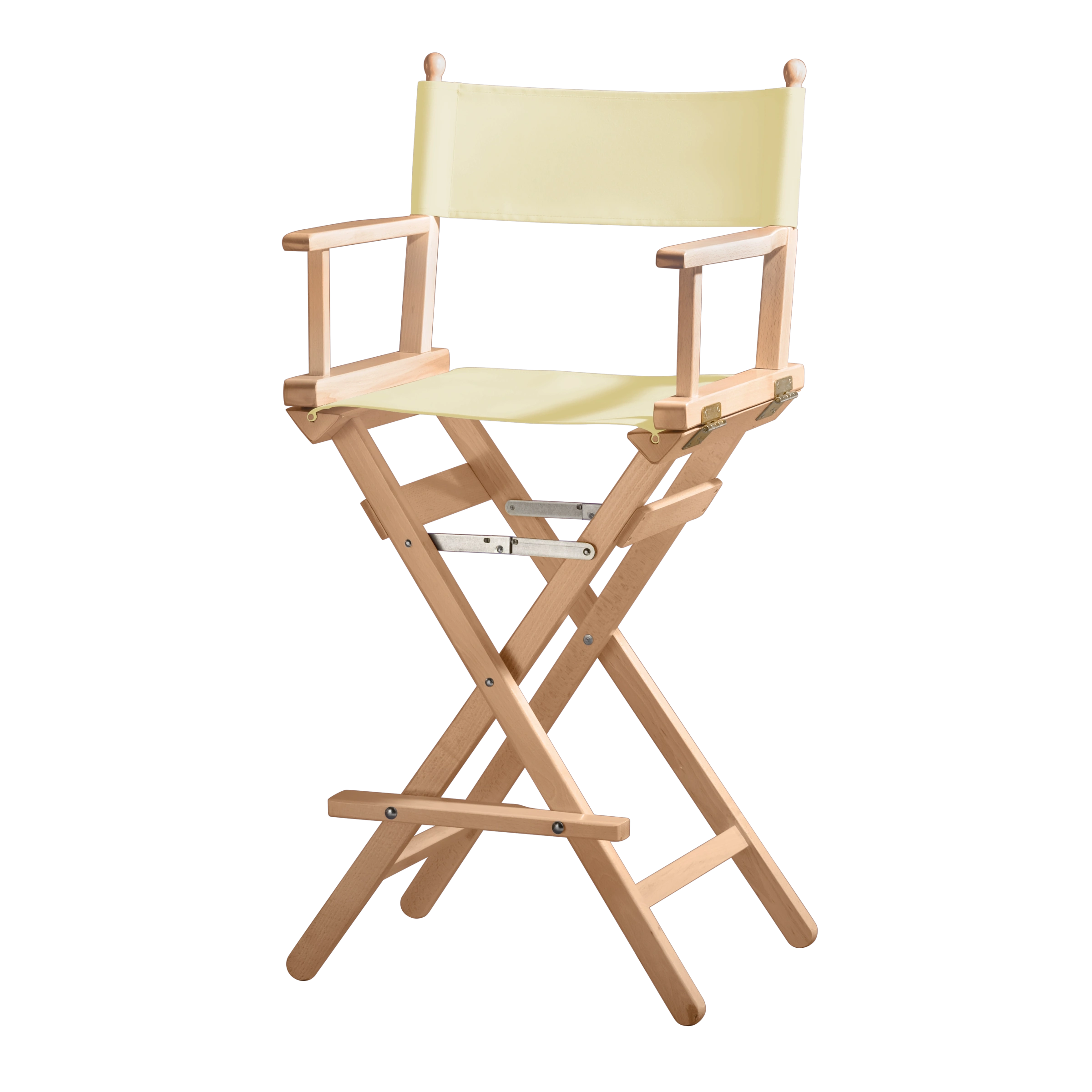 Regiestuhl Steven aus naturfarbenem Buchenholz mit Bezug in vanille, Seitenansicht
#Classic | Set (Farbe)_vanille