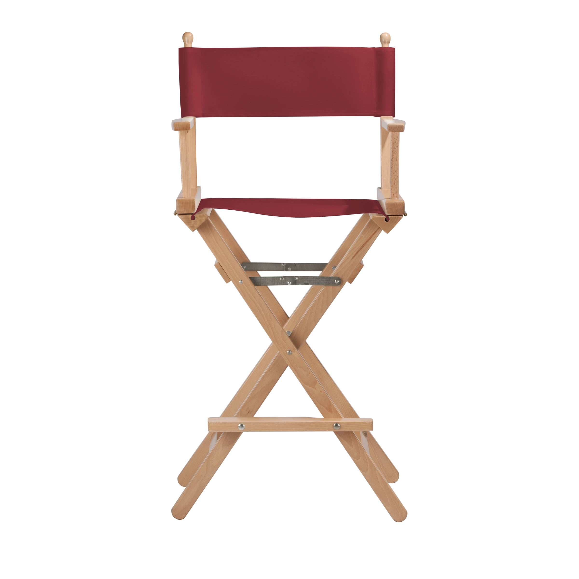 Regiestuhl Steven aus naturfarbenem Buchenholz mit Bezug in bordeaux, Frontalansicht
#Classic | Set (Farbe)_bordeaux
