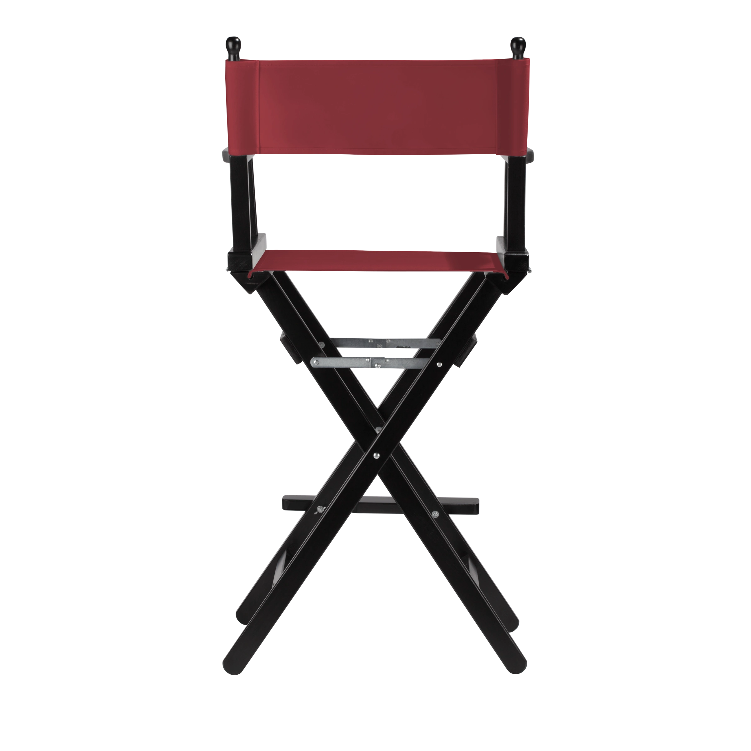 Regiestuhl Steven aus schwarzem Buchenholz mit Bezug in bordeaux, Rückansicht
#Classic | Set (Farbe)_bordeaux