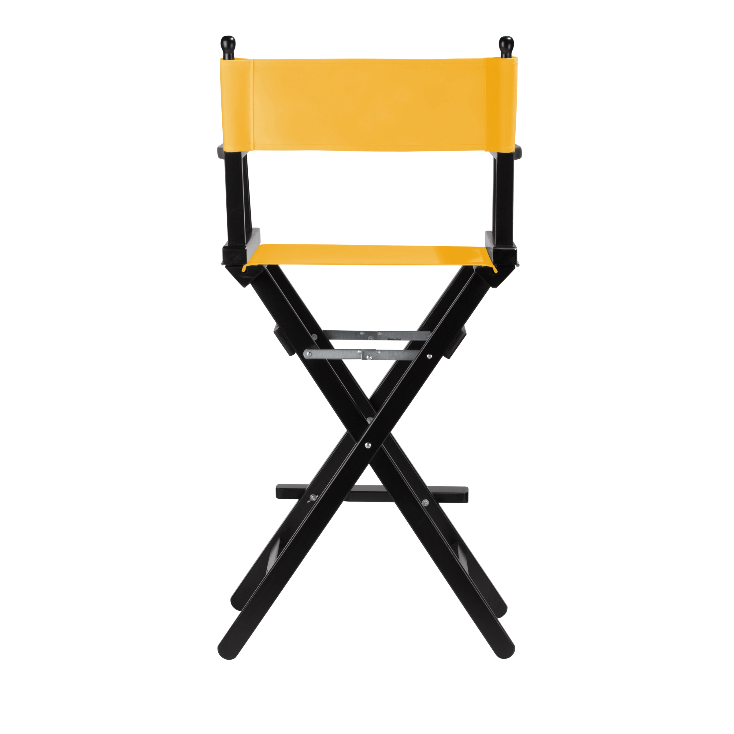 Regiestuhl Steven aus schwarzem Buchenholz mit gelbem Bezug, Rückansicht
#Classic | Set (Farbe)_gelb