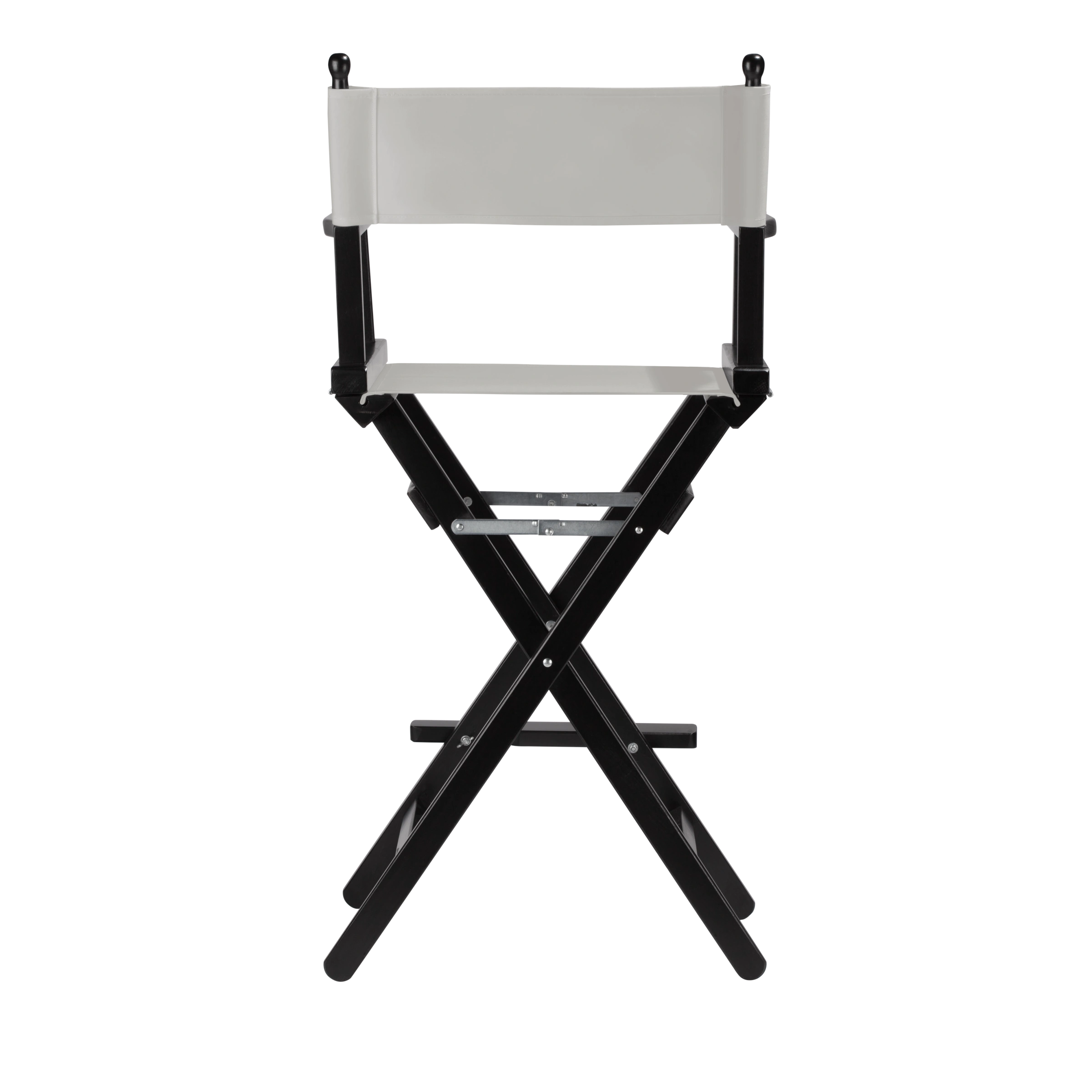 Regiestuhl Steven aus schwarzem Buchenholz mit hellgrauem Bezug, Rückansicht
#Classic | Set (Farbe)_hellgrau