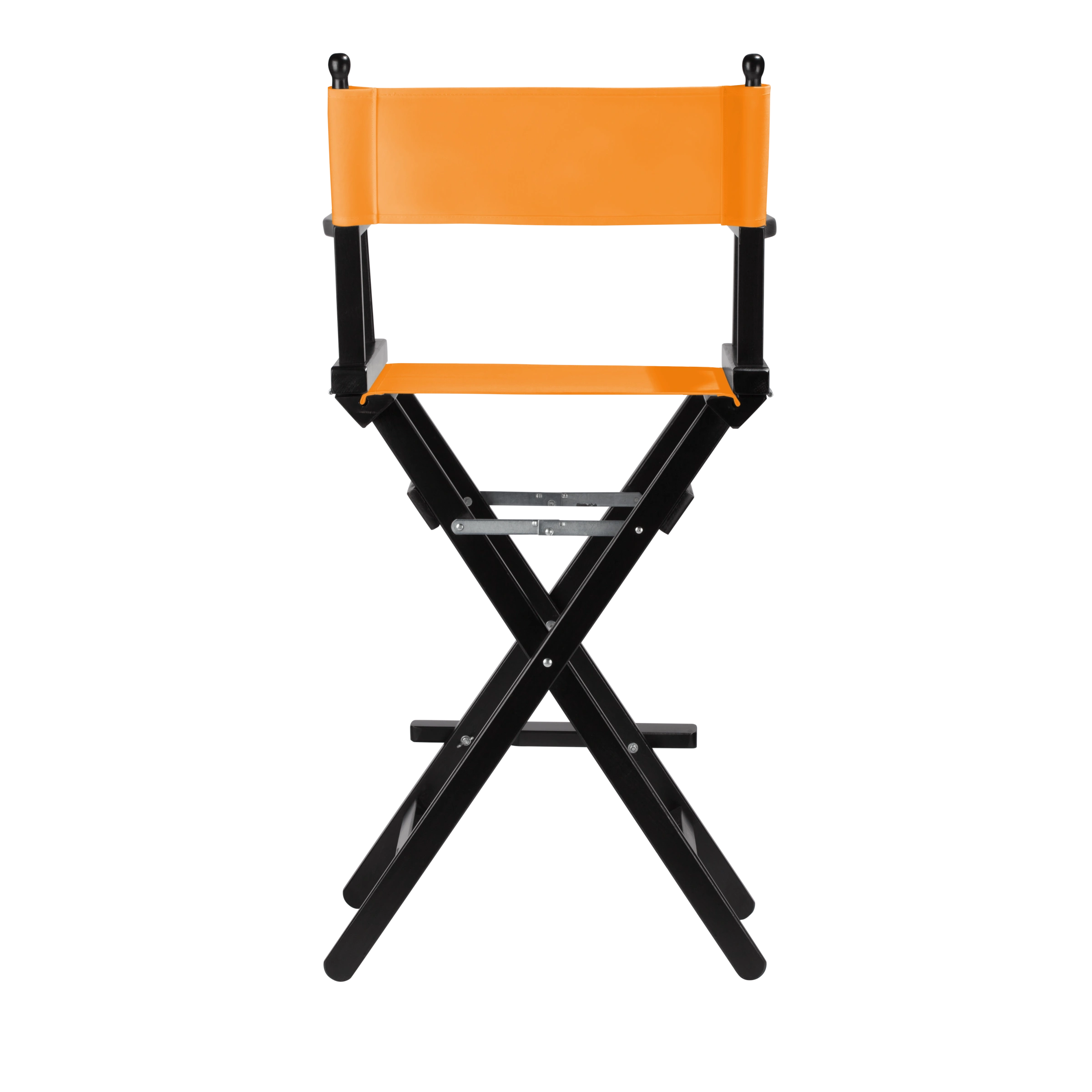 Regiestuhl Steven aus schwarzem Buchenholz mit Bezug in mandarine, Rückansicht
#Classic | Set (Farbe)_mandarine