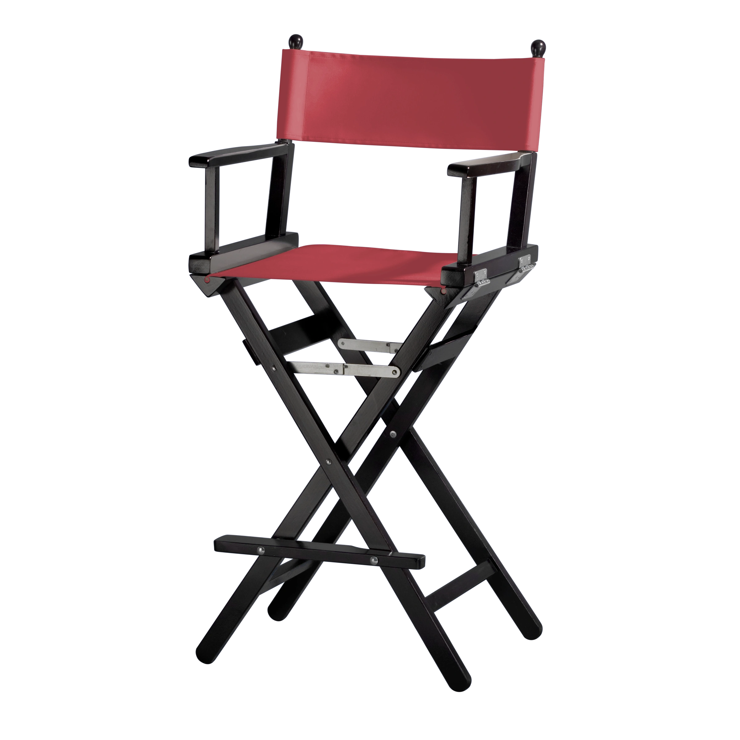 Regiestuhl Steven aus schwarzem Buchenholz mit rotem Bezug, Seitenansicht
#Classic | Set (Farbe)_rot