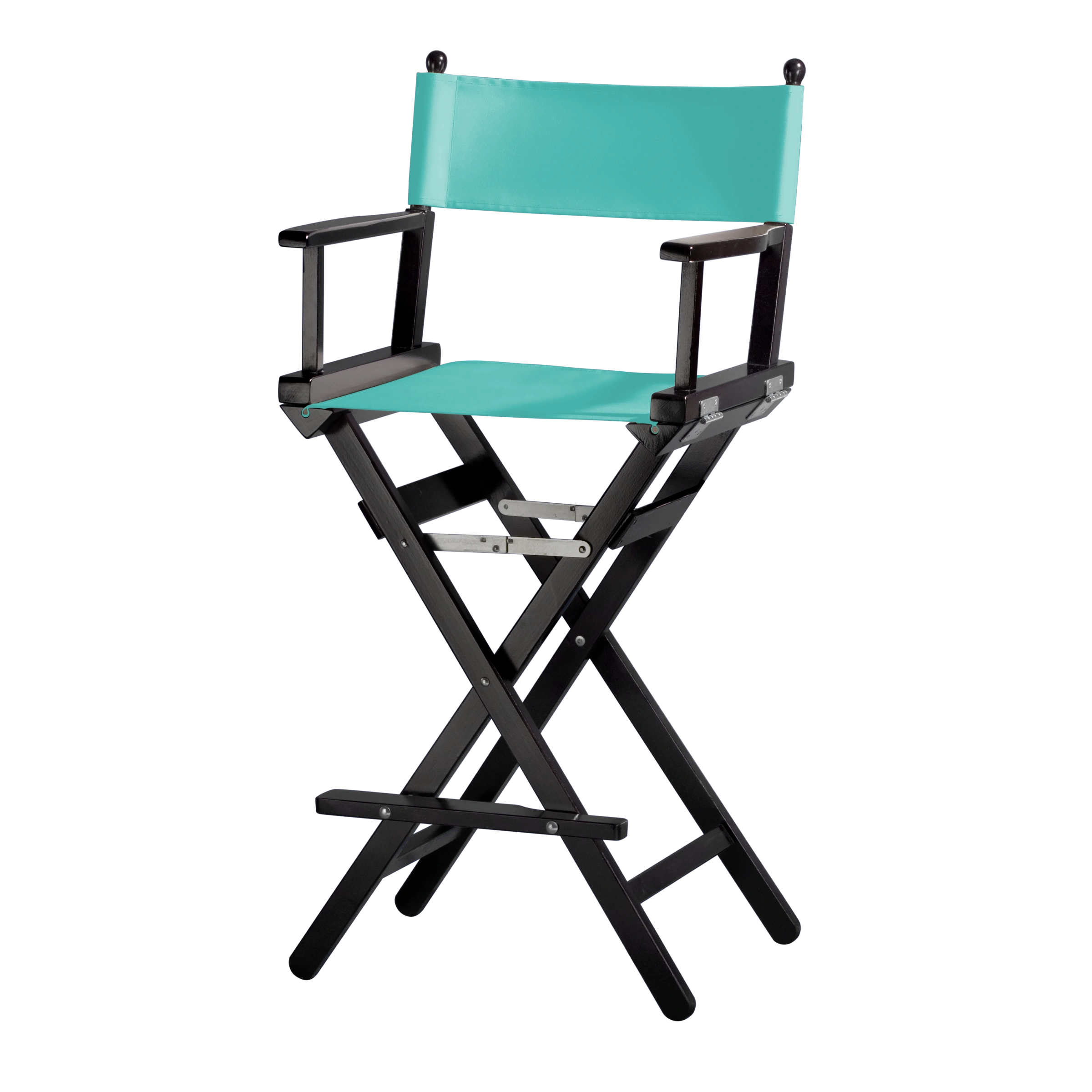 Regiestuhl Steven aus schwarzem Buchenholz mit türkisem Bezug, Seitenansicht
#Classic | Set (Farbe)_türkis