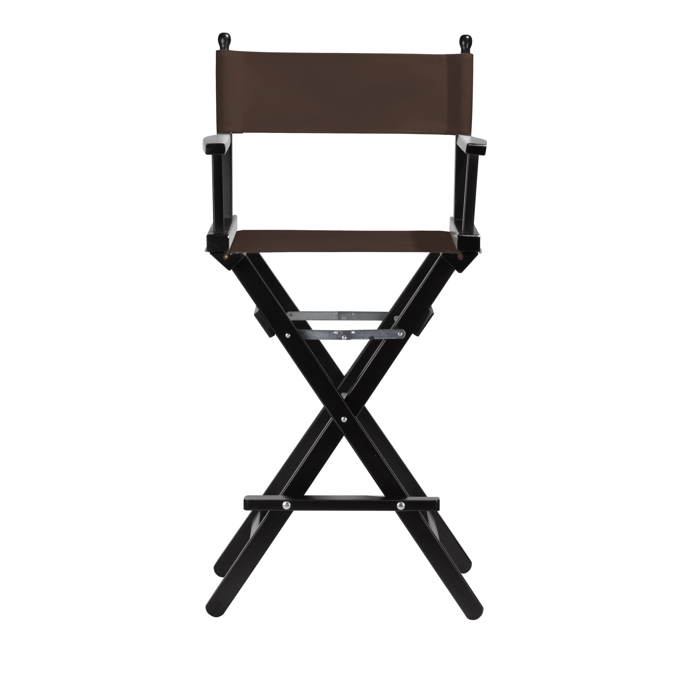 Regiestuhl Steven aus schwarzem Buchenholz mit Bezug in caffé, Frontalansicht
#Classic | Set (Farbe)_caffé