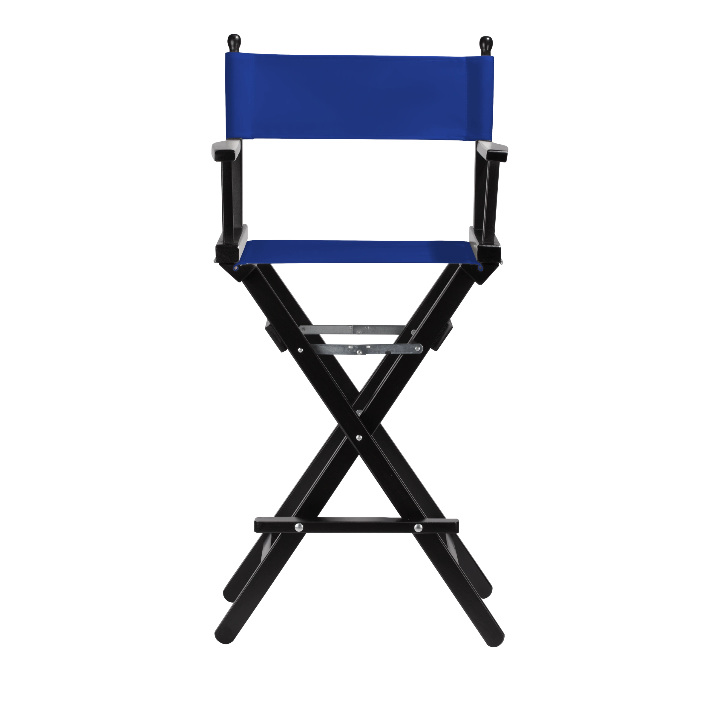 Regiestuhl Steven aus schwarzem Buchenholz mit dunkelblauem Bezug, Frontalansicht
#Classic | Set (Farbe)_dunkelblau