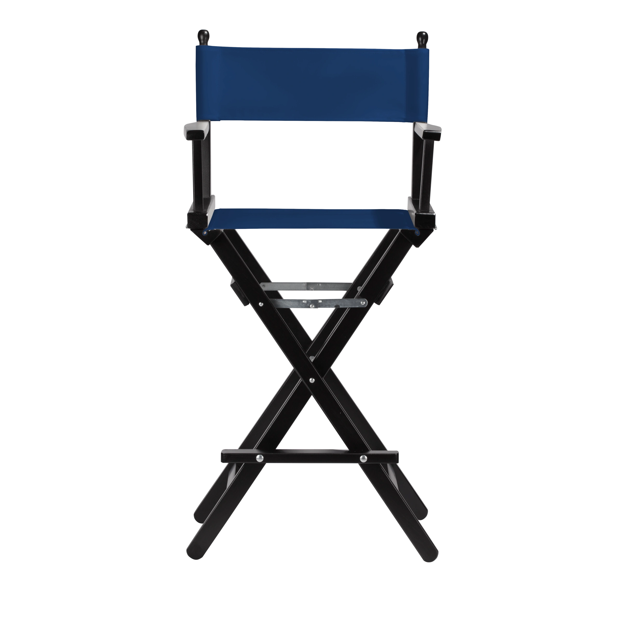 Regiestuhl Steven aus schwarzem Buchenholz mit Bezug in marine, Frontalansicht
#Classic | Set (Farbe)_marine