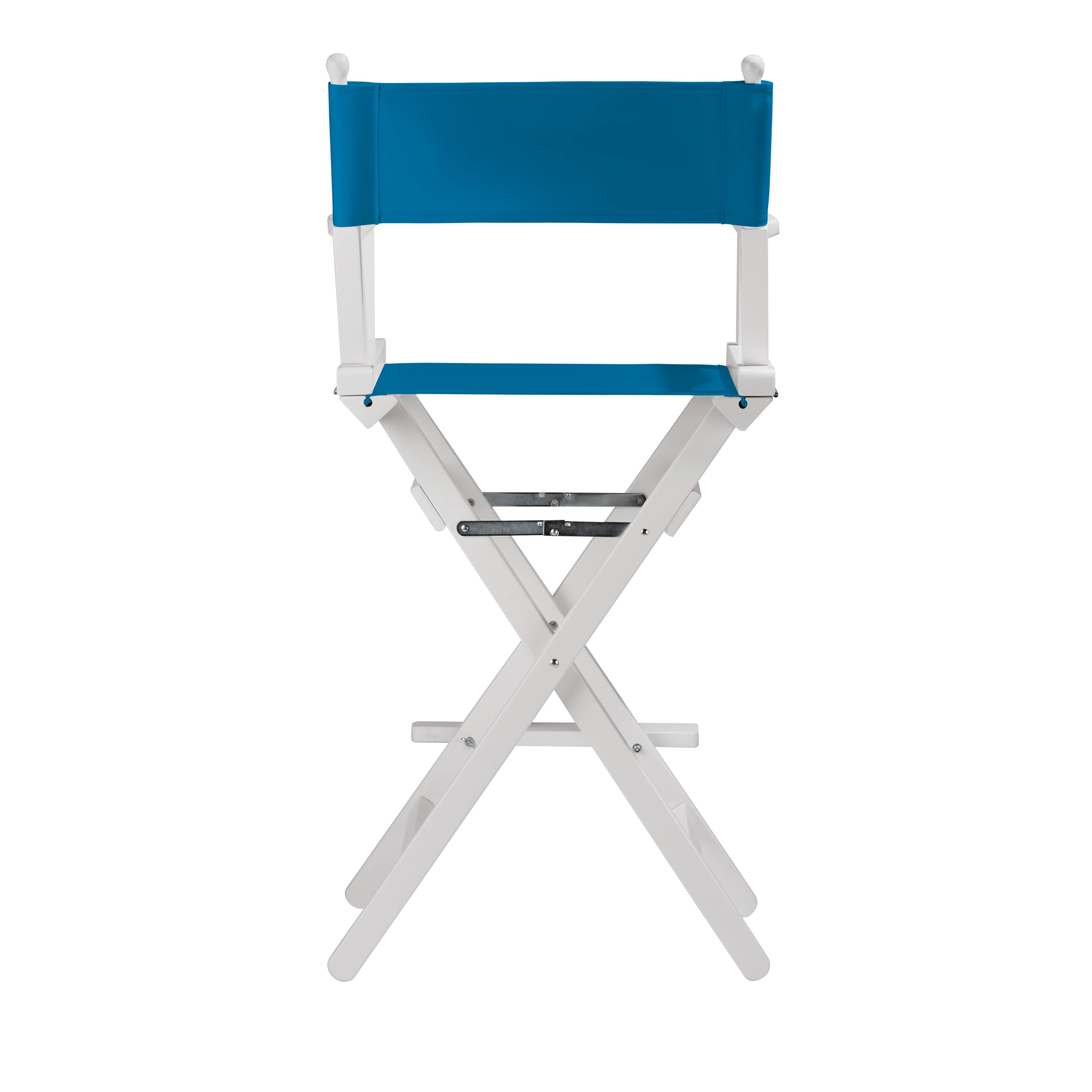 Regiestuhl Steven aus weißem Buchenholz mit blauem Bezug, Rückansicht
#Classic | Set (Farbe)_blau