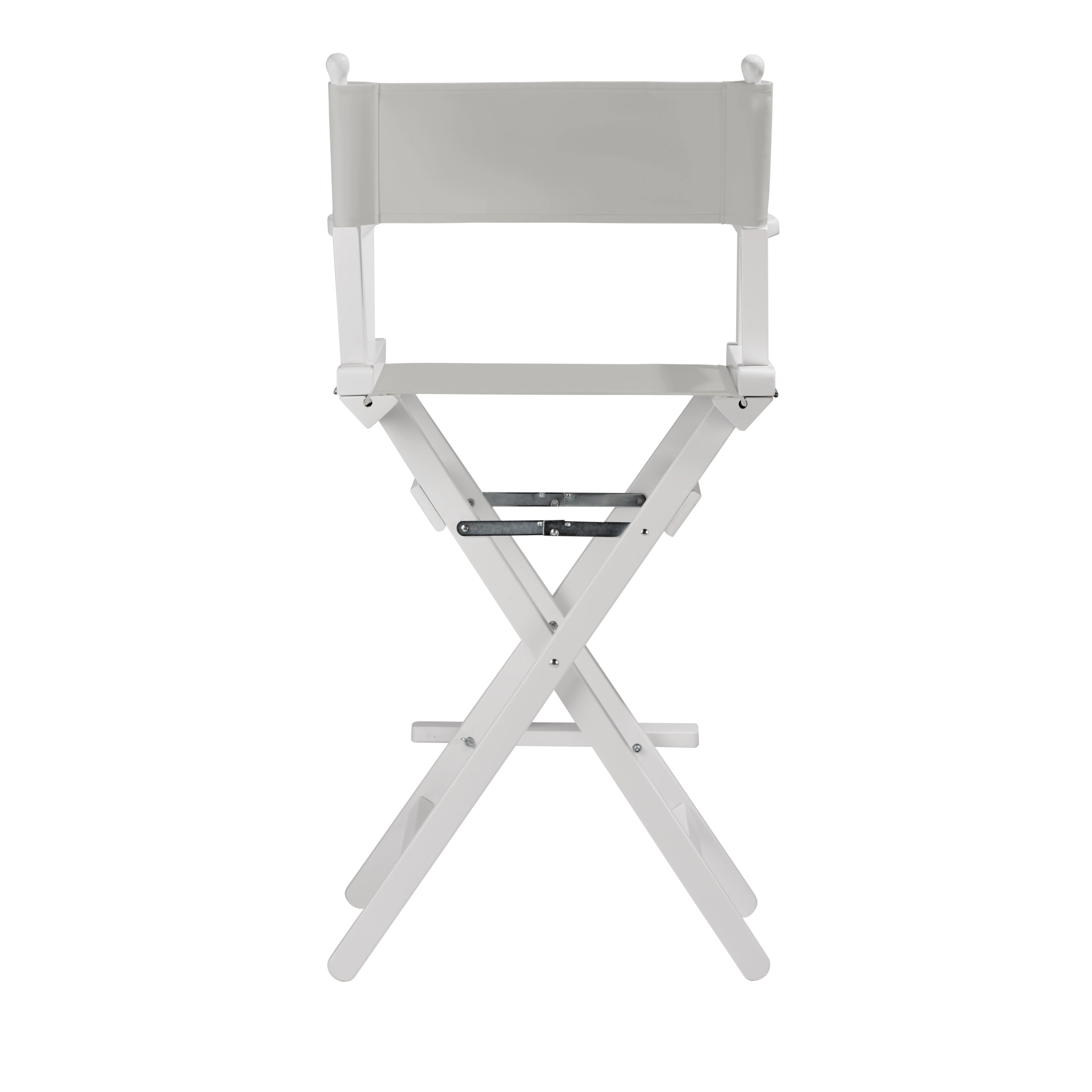 Regiestuhl Steven aus weißem Buchenholz mit hellgrauem Bezug, Rückansicht
#Classic | Set (Farbe)_hellgrau