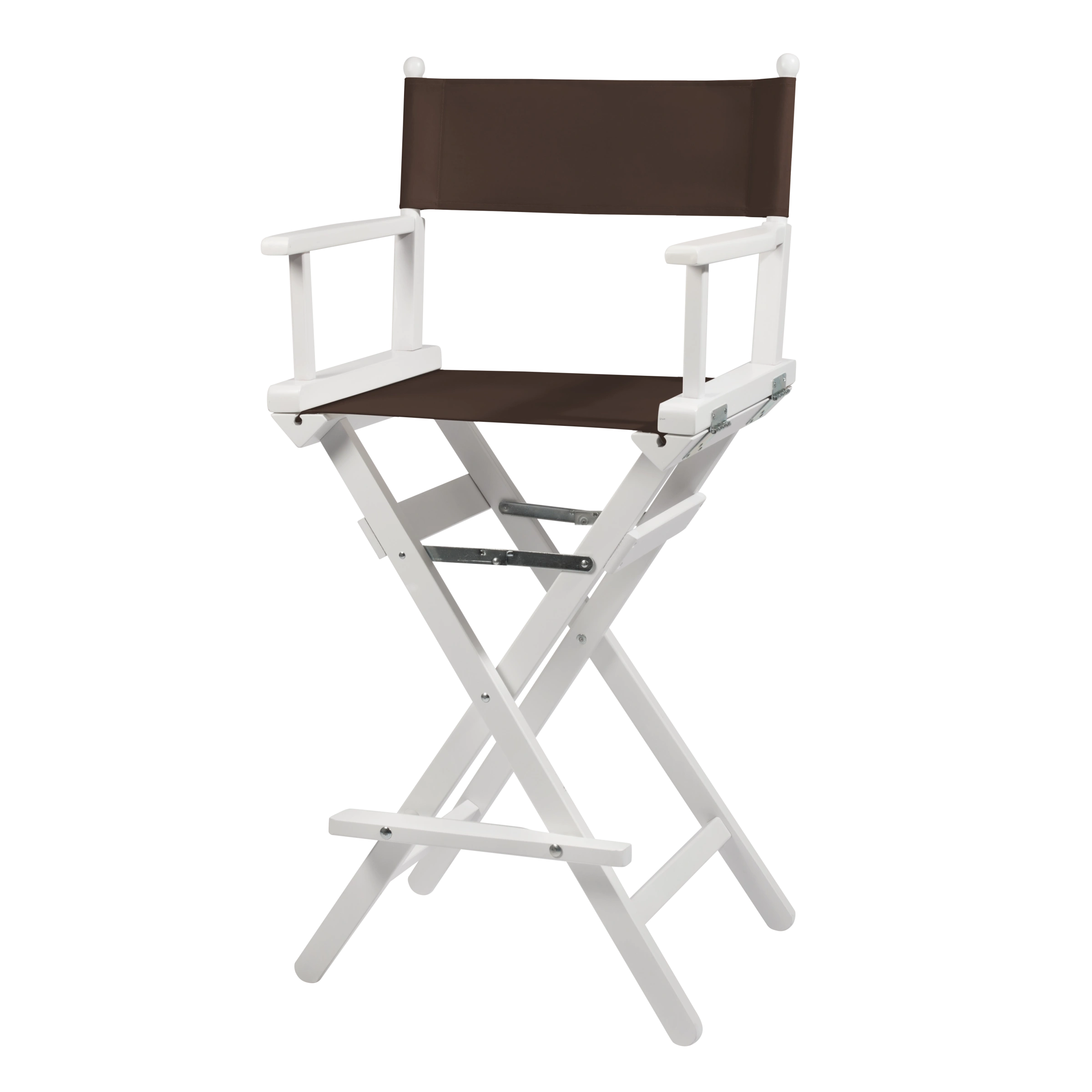 Regiestuhl Steven aus weißem Buchenholz mit Bezug in caffé, Seitenansicht
#Classic | Set (Farbe)_caffé