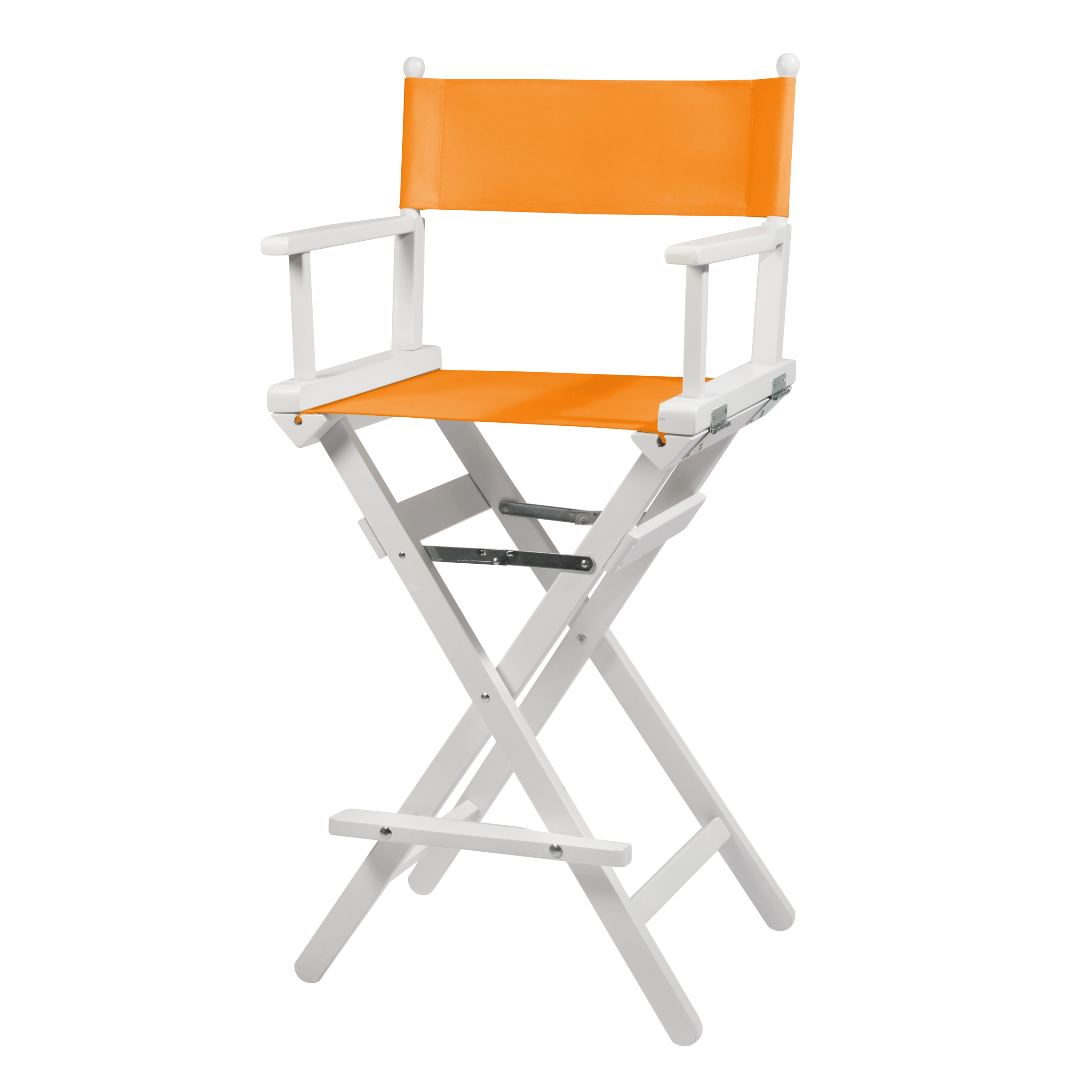 Regiestuhl Steven aus weißem Buchenholz mit Bezug in mandarine, Seitenansicht
#Classic | Set (Farbe)_mandarine