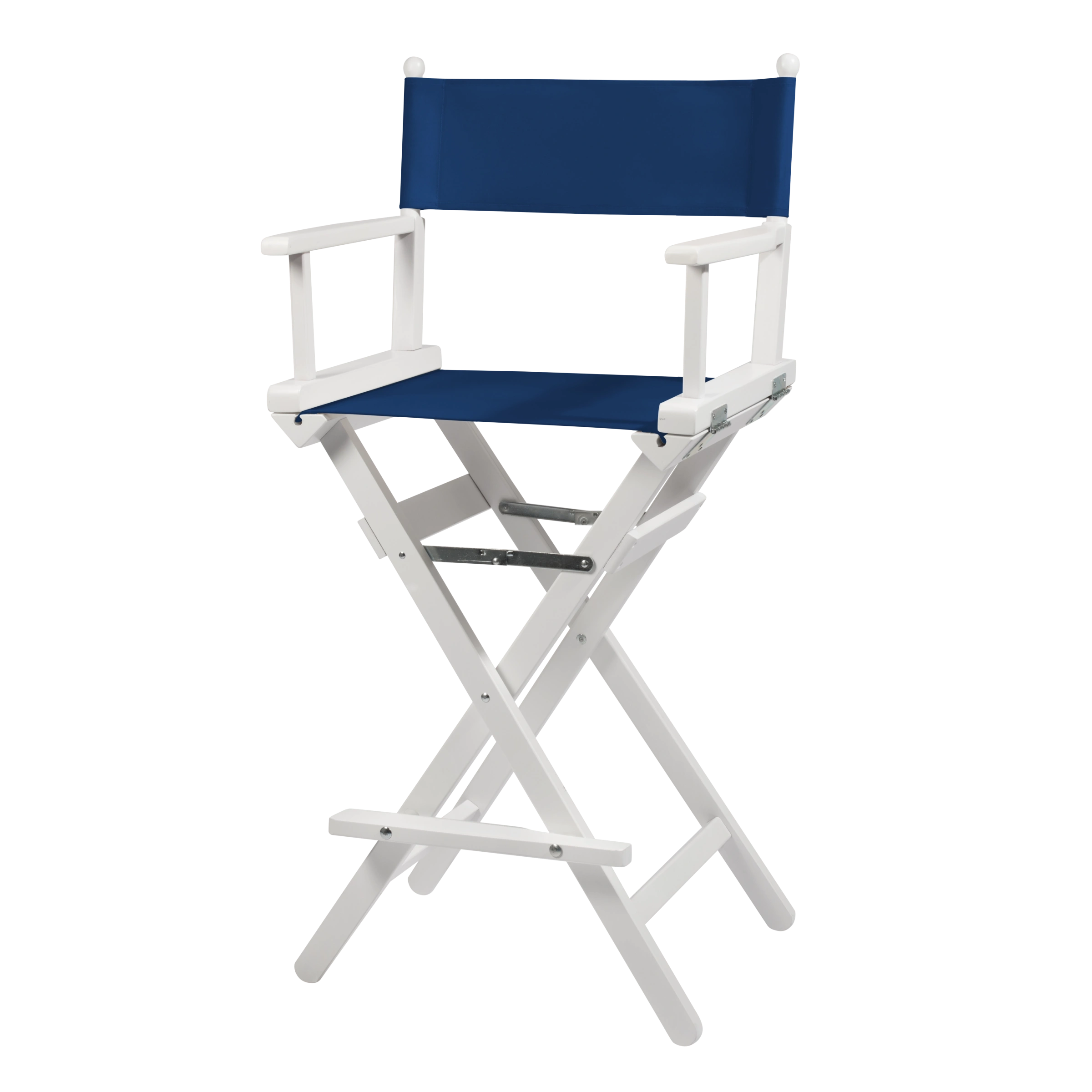 Regiestuhl Steven aus weißem Buchenholz mit Bezug in marine, Seitenansicht
#Classic | Set (Farbe)_marine