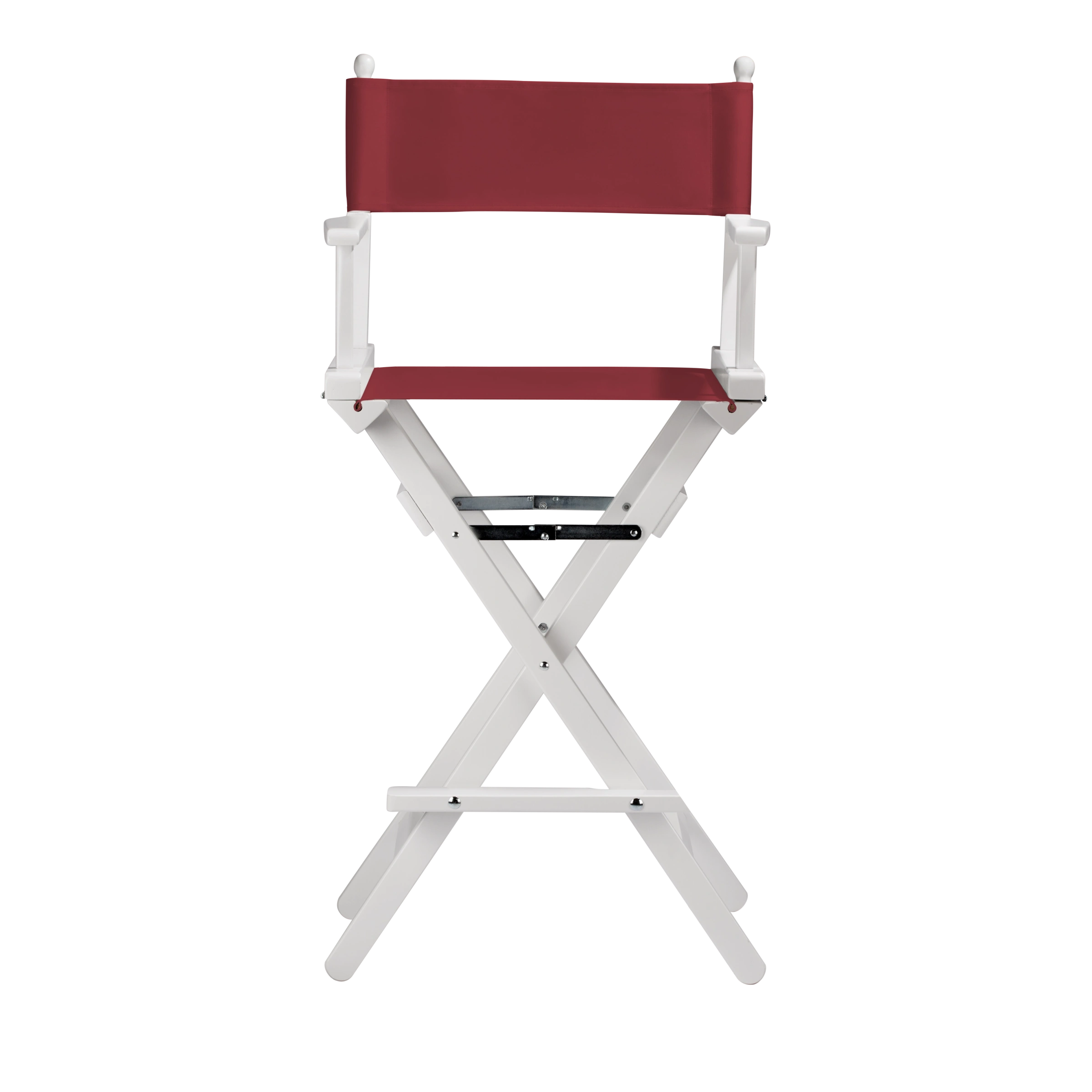 Regiestuhl Steven aus weißem Buchenholz mit Bezug in bordeaux, Frontalansicht
#Classic | Set (Farbe)_bordeaux