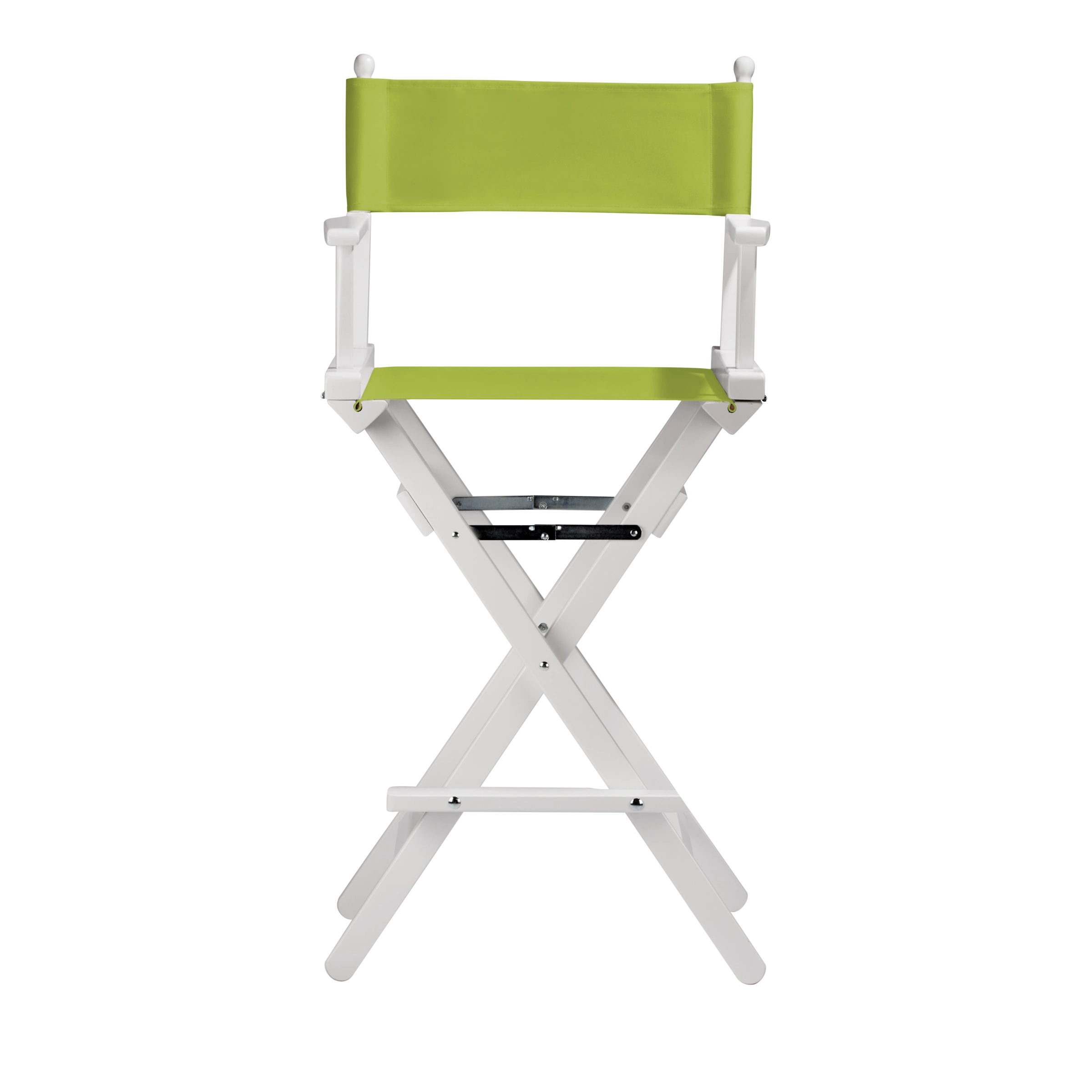 Regiestuhl Steven aus weißem Buchenholz mit hellgrünem Bezug, Frontalansicht
#Classic | Set (Farbe)_hellgrün