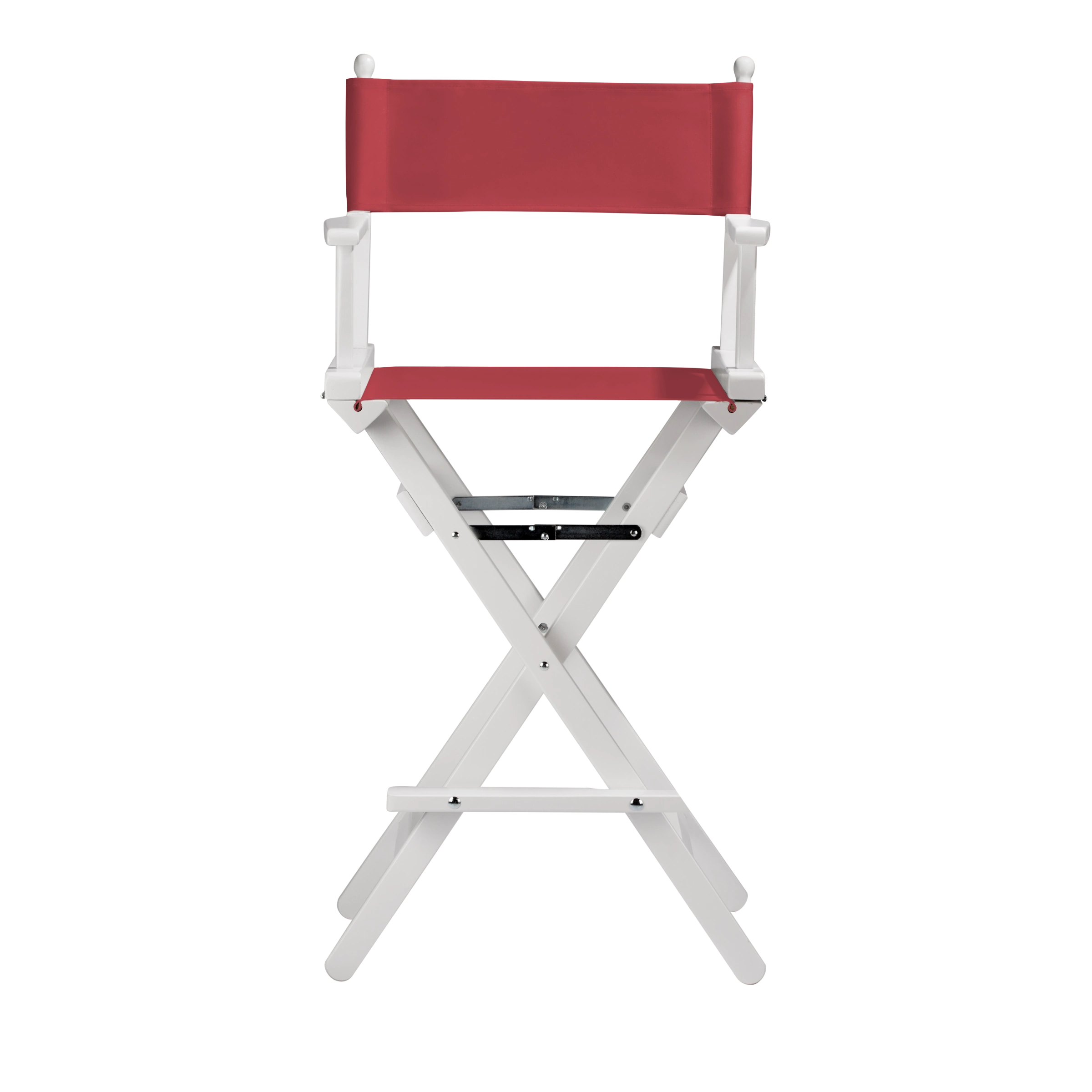 Regiestuhl Steven aus weißem Buchenholz mit rotem Bezug, Frontalansicht
#Classic | Set (Farbe)_rot