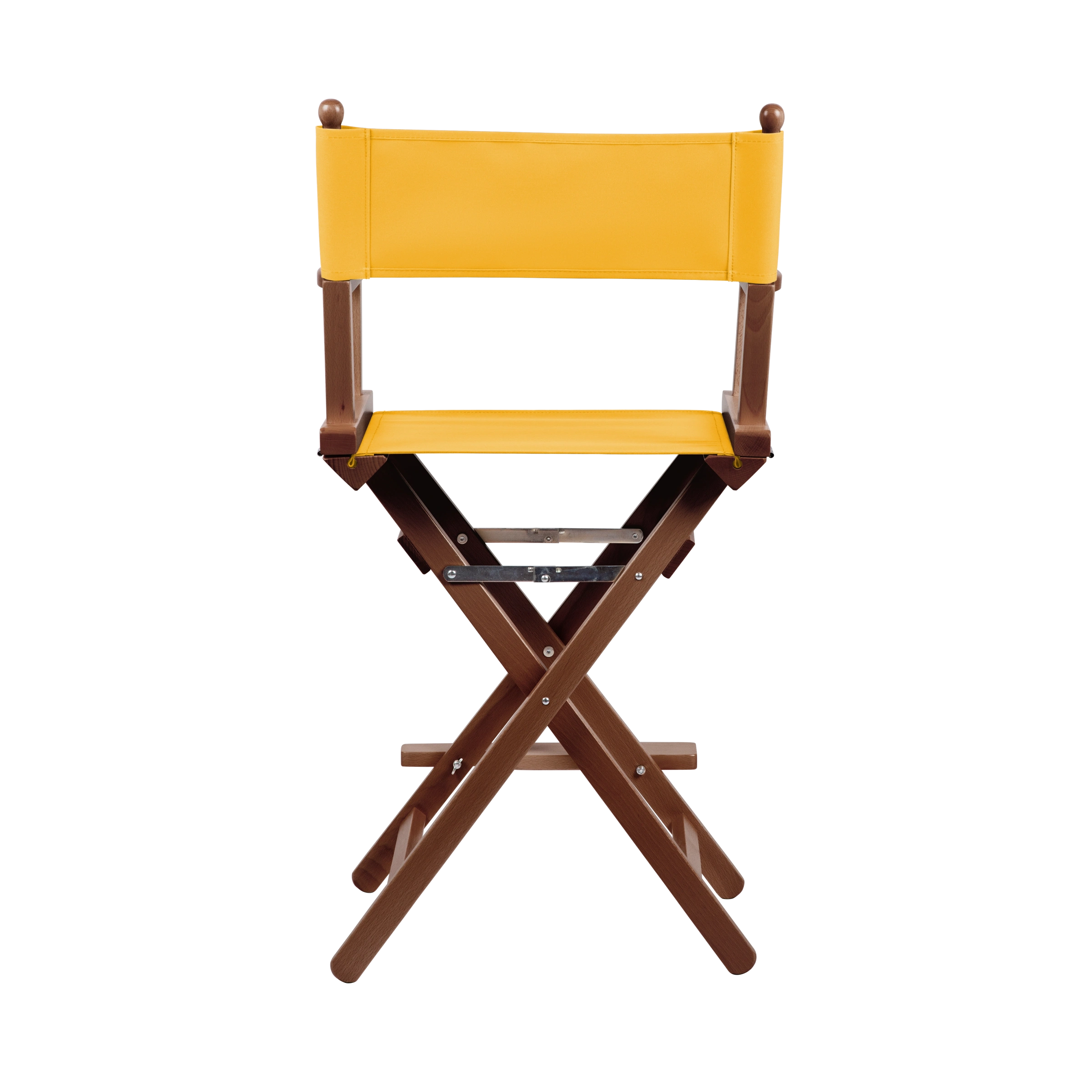Regiestuhl Sydney aus braunem Buchenholz mit gelbem Bezug, Rückansicht
#Classic | Set (Farbe)_gelb