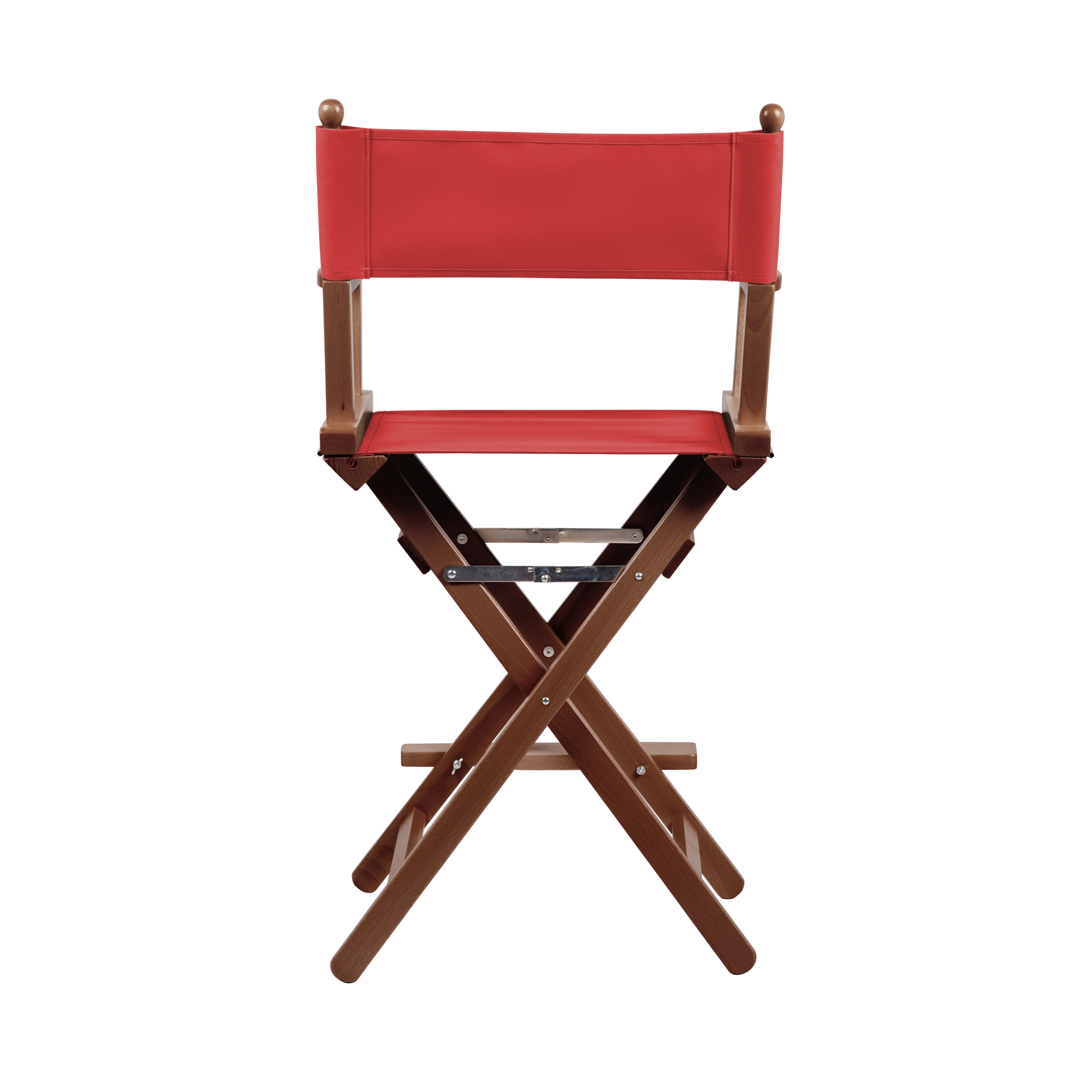 Regiestuhl Sydney aus braunem Buchenholz mit Bezug in rivarot, Rückansicht
#Classic | Set (Farbe)_rivarot