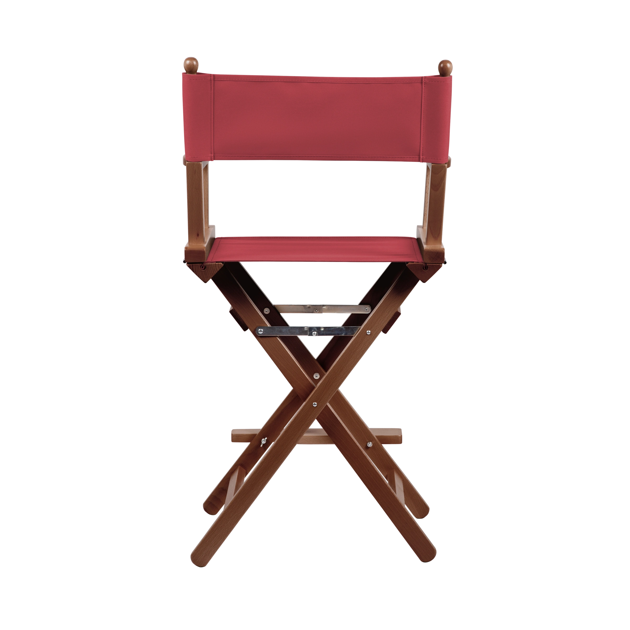 Regiestuhl Sydney aus braunem Buchenholz mit rotem Bezug, Rückansicht
#Classic | Set (Farbe)_rot