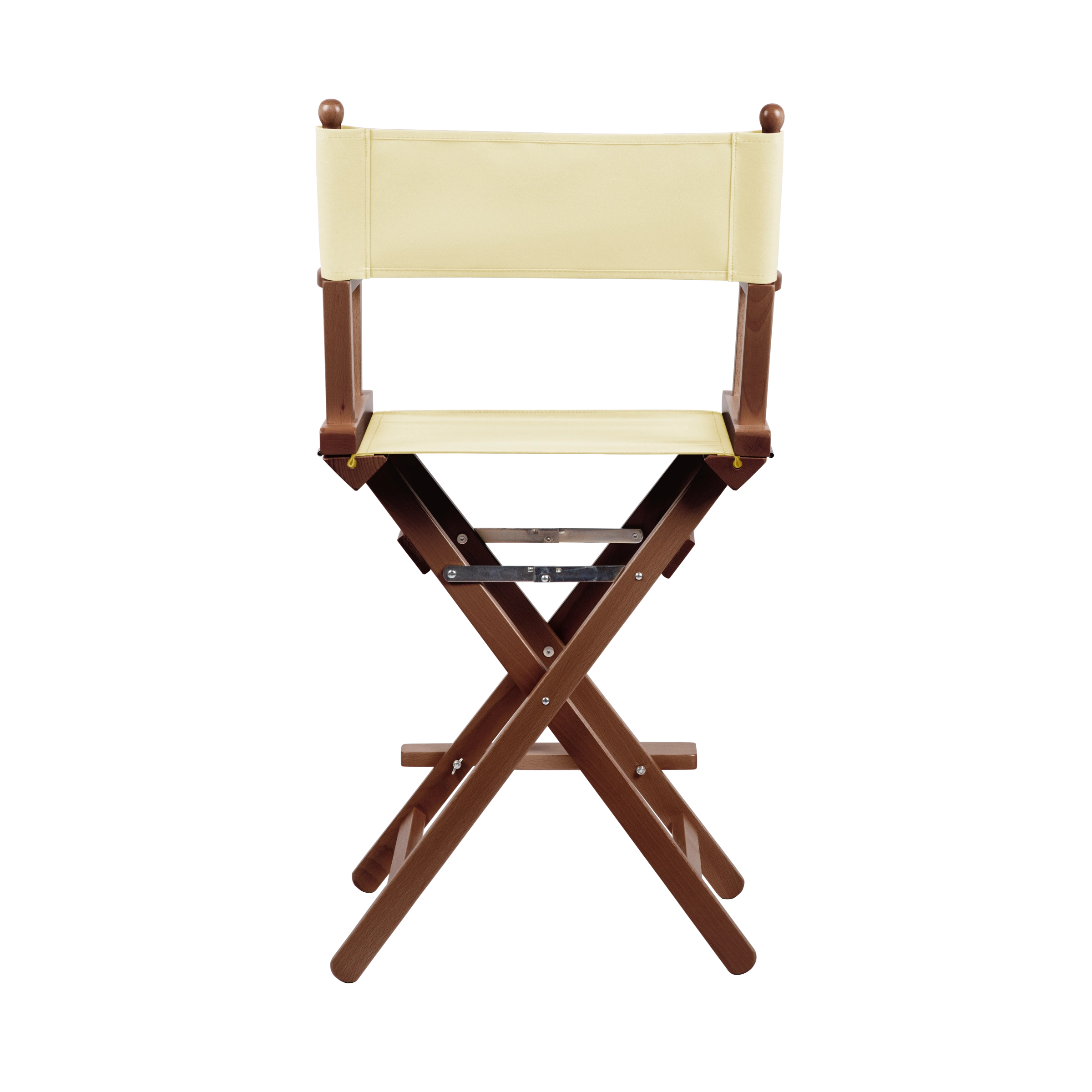 Regiestuhl Sydney aus braunem Buchenholz mit Bezug in vanille, Rückansicht
#Classic | Set (Farbe)_vanille