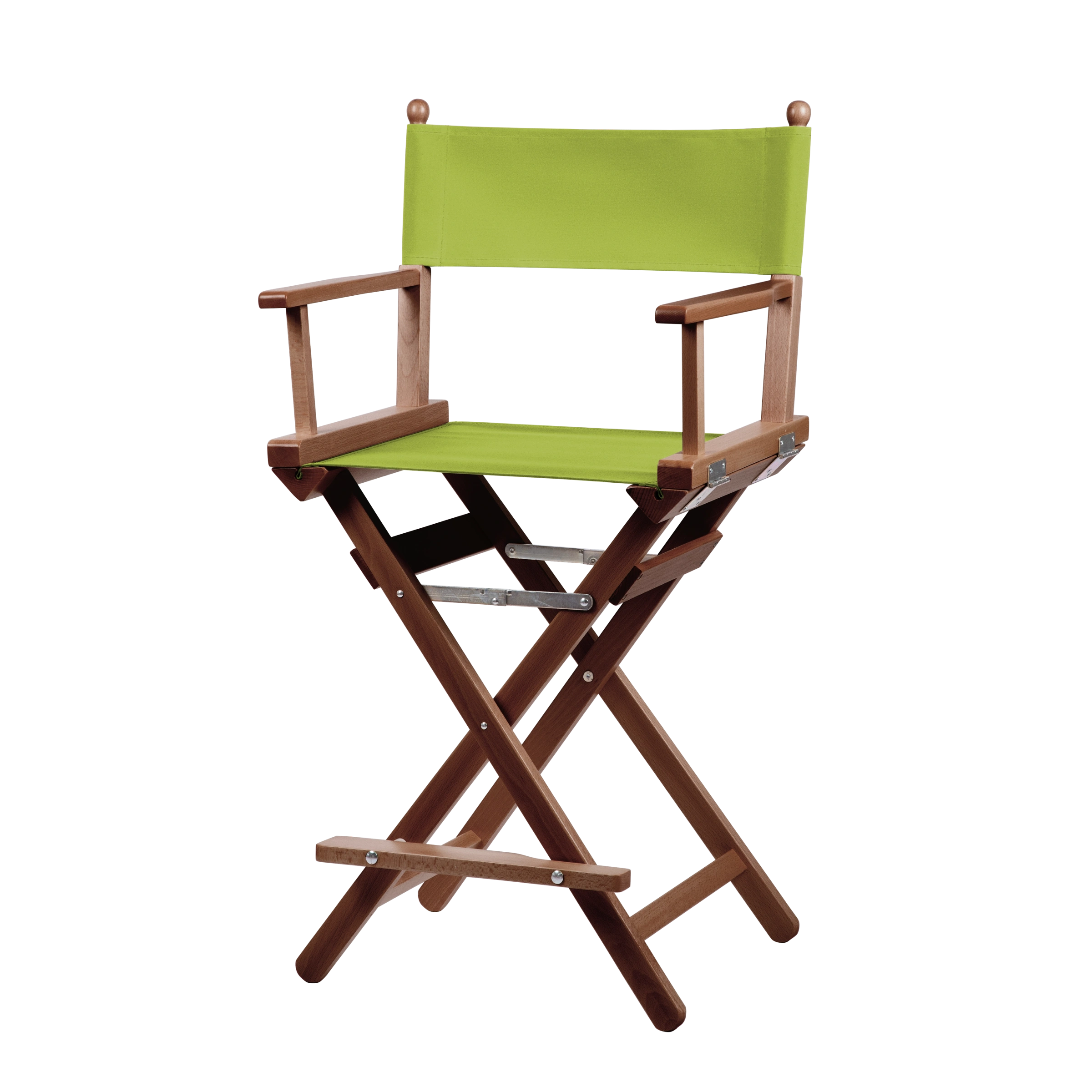 Regiestuhl Sydney aus braunem Buchenholz mit hellgrünem Bezug, Seitenansicht
#Classic | Set (Farbe)_hellgrün