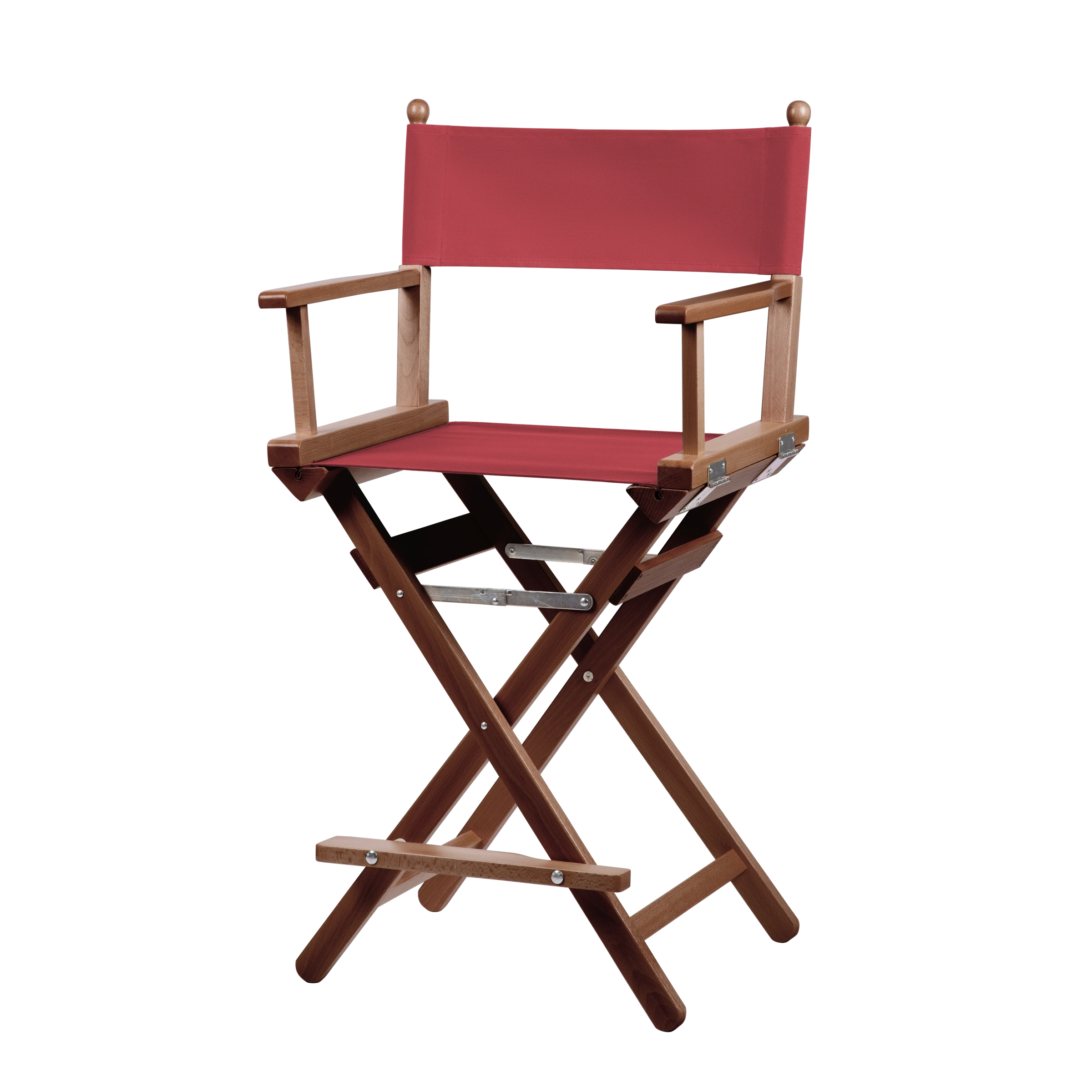 Regiestuhl Sydney aus braunem Buchenholz mit rotem Bezug, Seitenansicht
#Classic | Set (Farbe)_rot