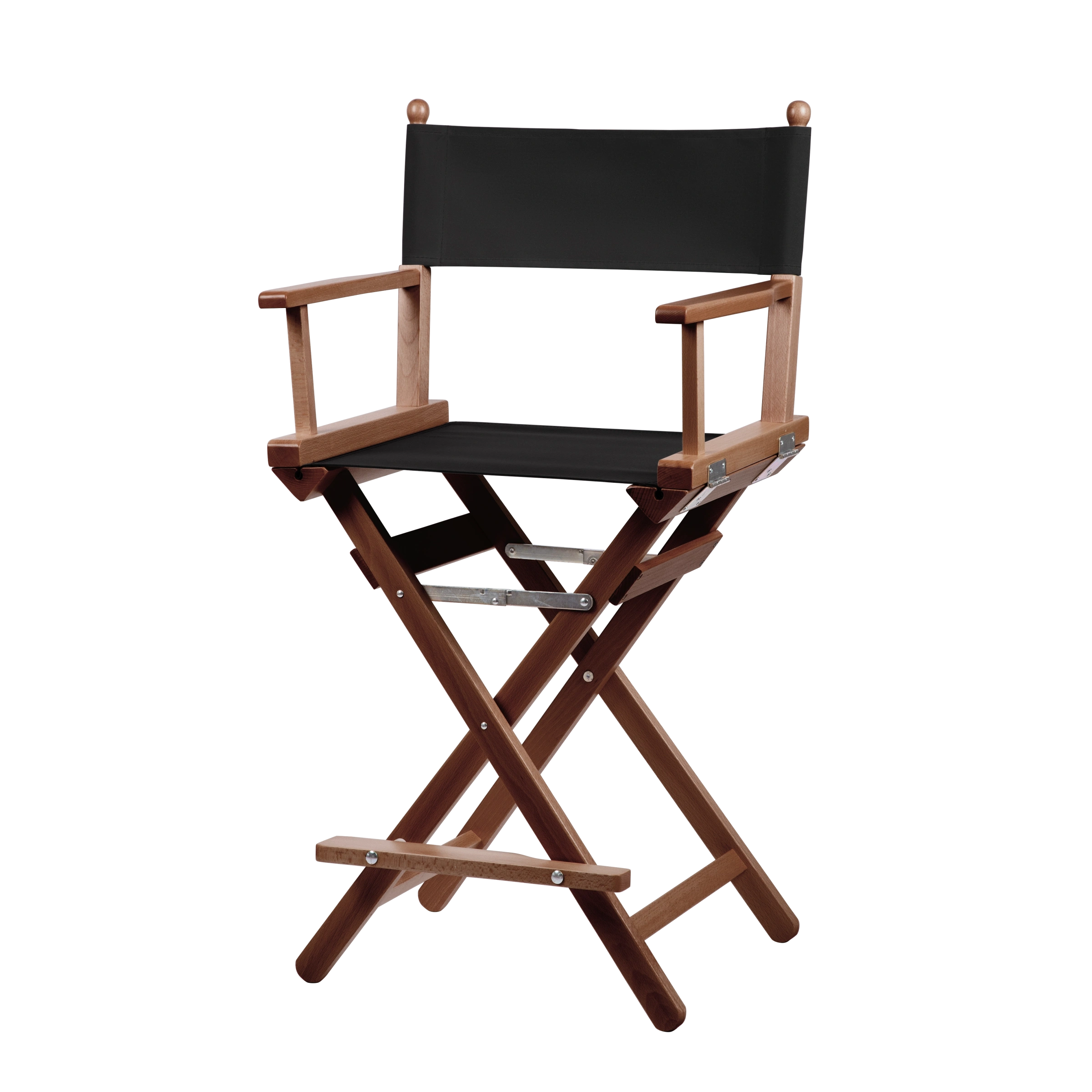 Regiestuhl Sydney aus braunem Buchenholz mit schwarzem Bezug, Seitenansicht
#Classic | Set (Farbe)_schwarz